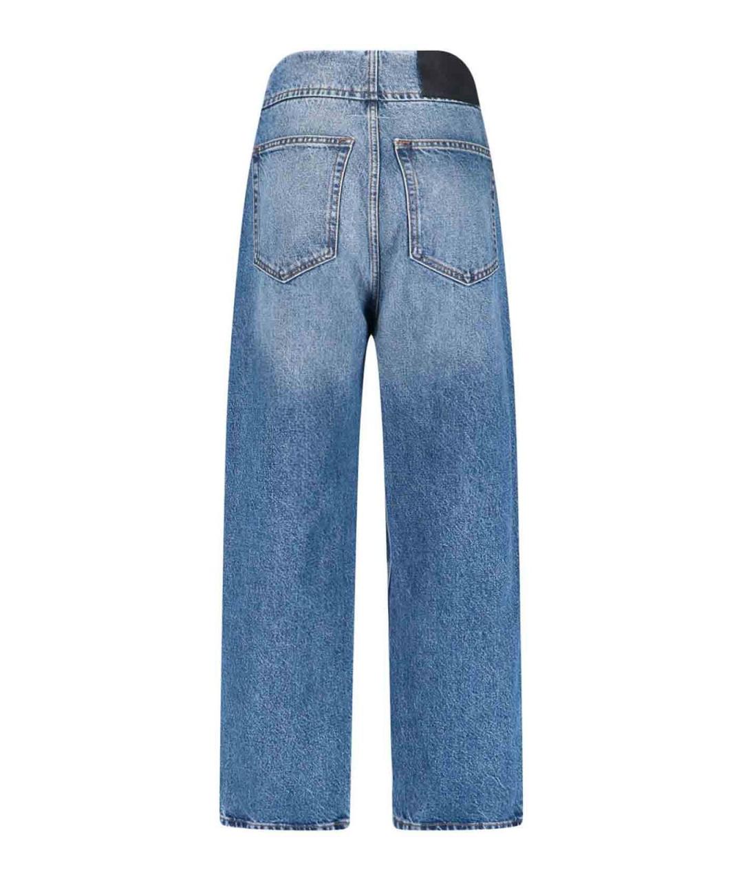 MM6 MAISON MARGIELA Синие хлопковые прямые джинсы, фото 2