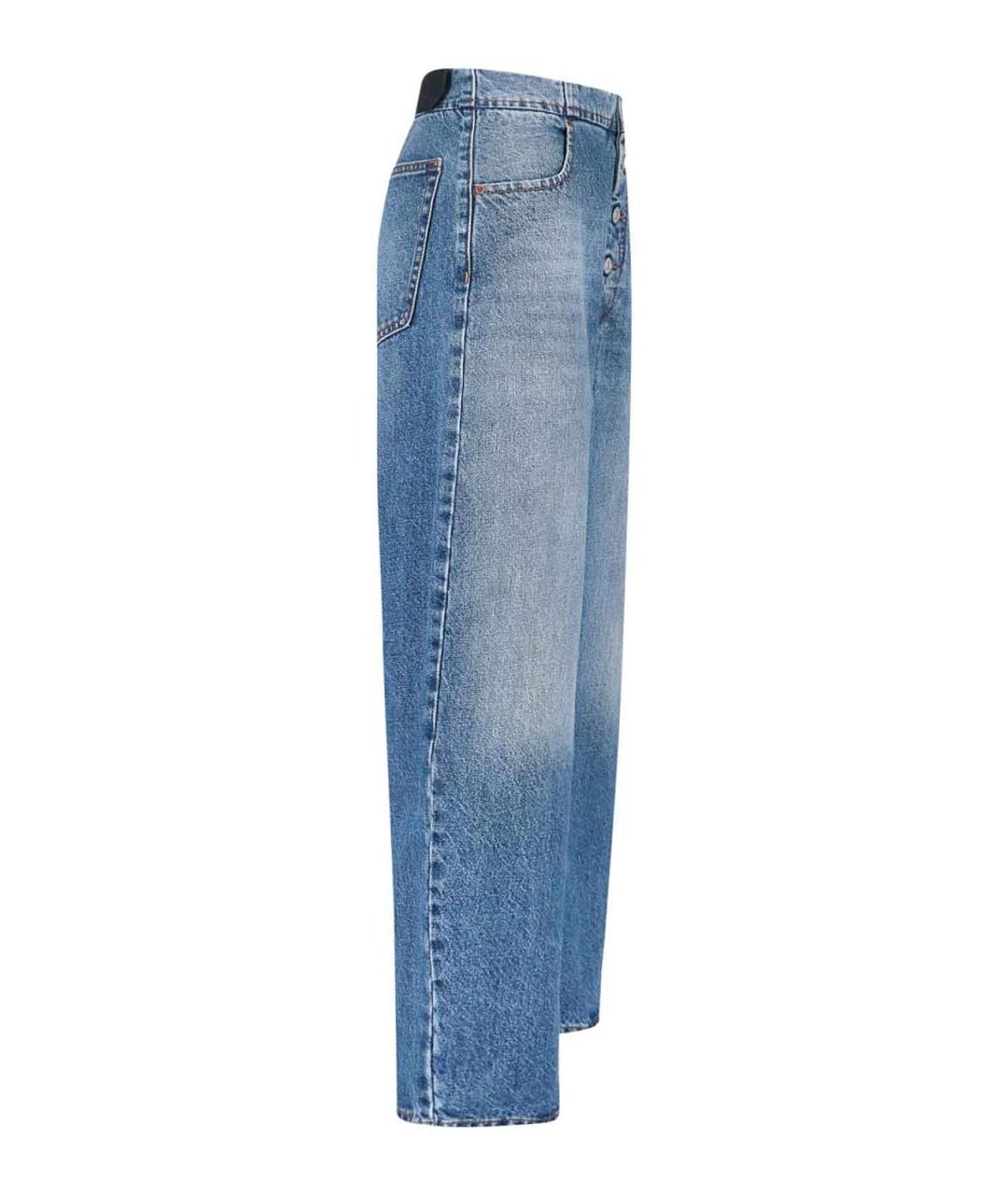 MM6 MAISON MARGIELA Синие хлопковые прямые джинсы, фото 3