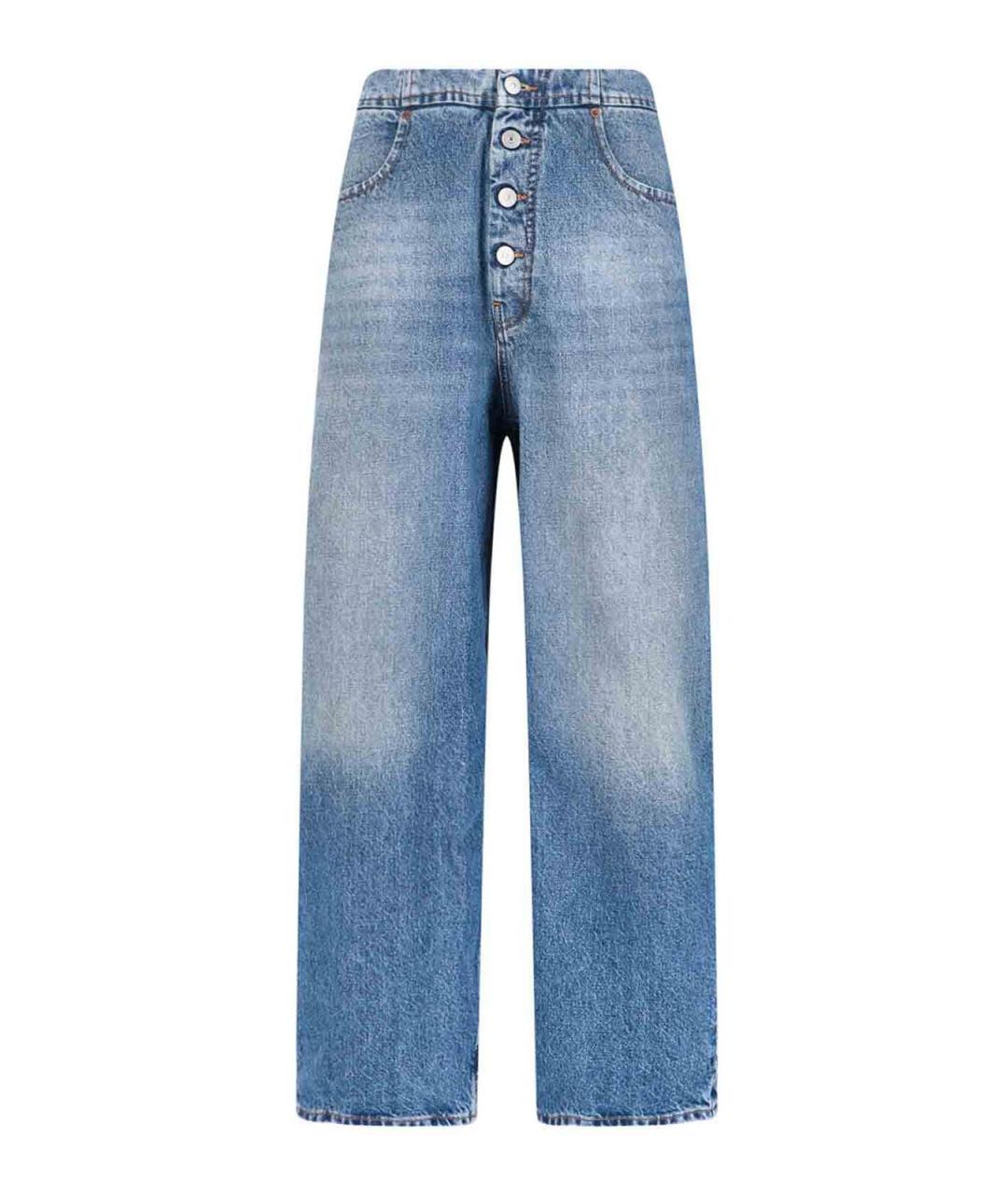 MM6 MAISON MARGIELA Синие хлопковые прямые джинсы, фото 1