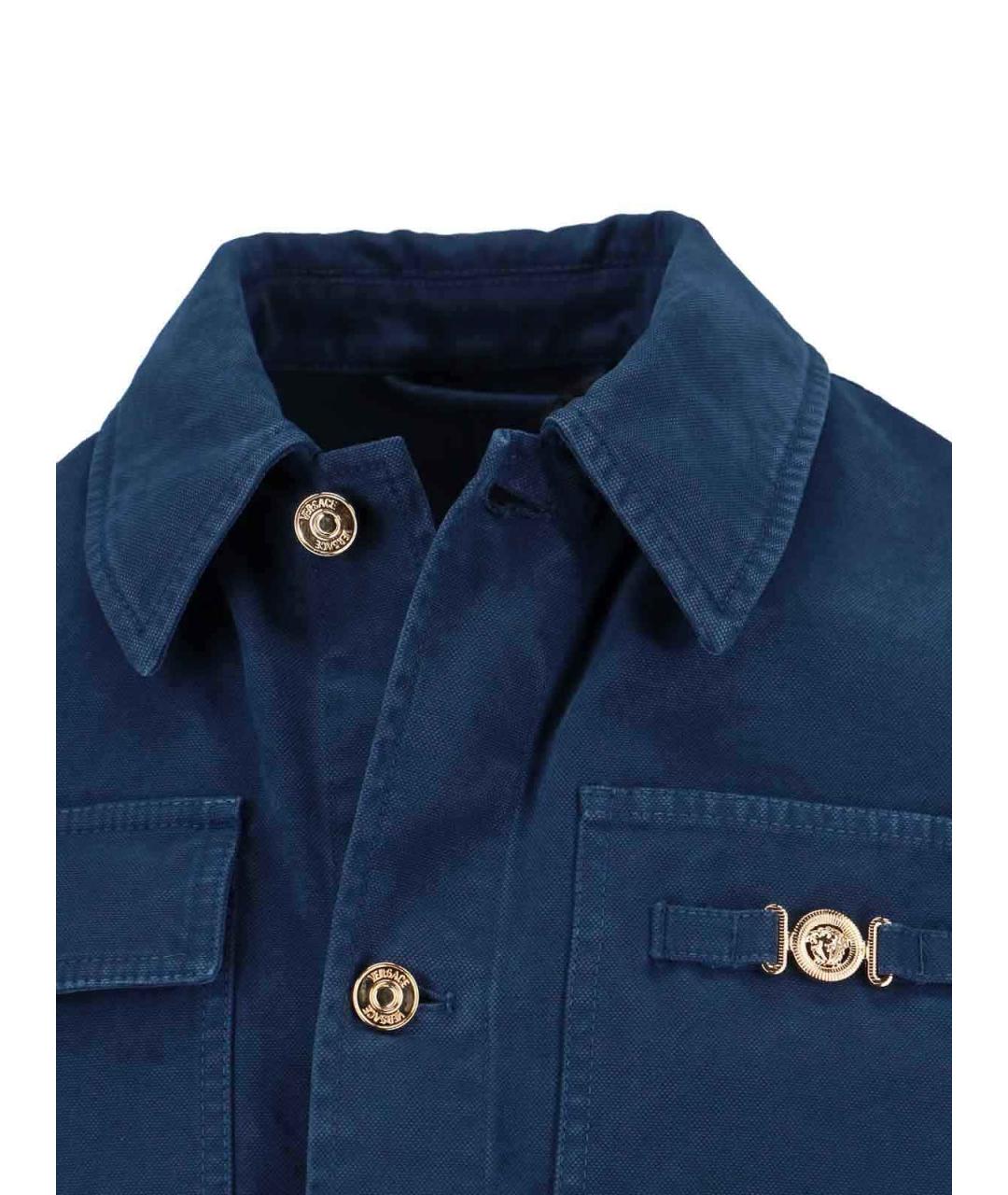 VERSACE Синяя хлопковая куртка, фото 4