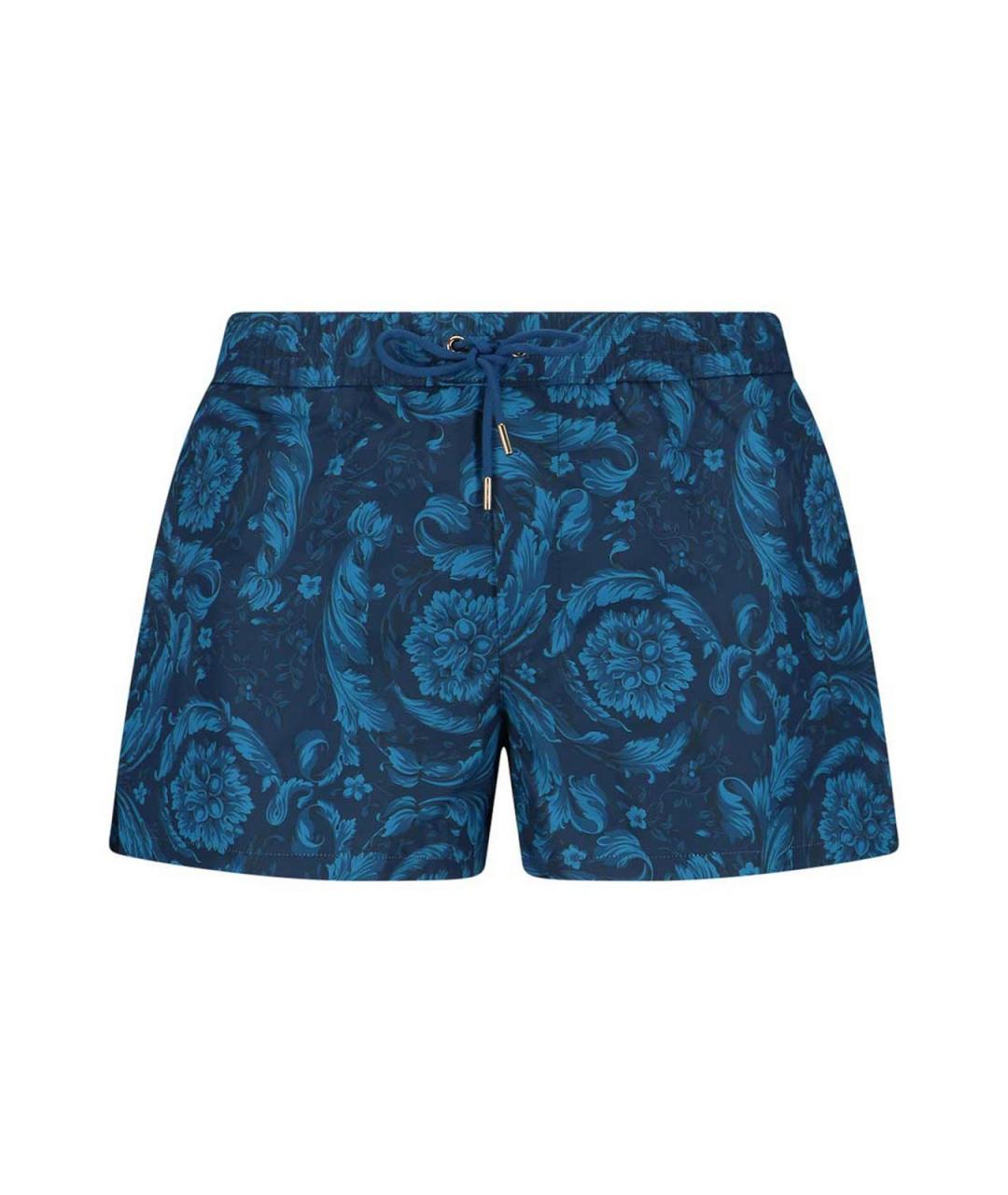 VERSACE Синие кожаные плавки, фото 1