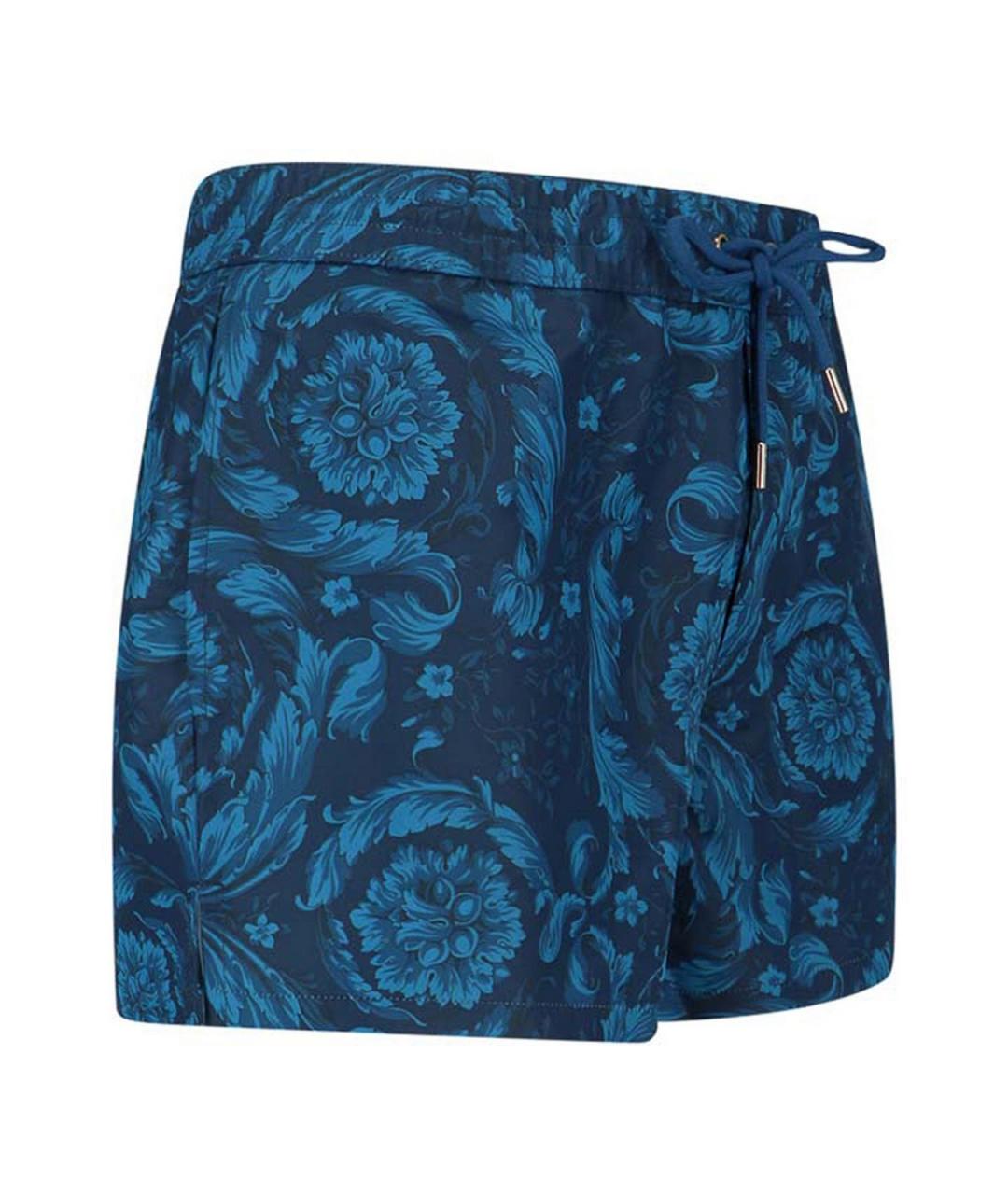 VERSACE Синие кожаные плавки, фото 3