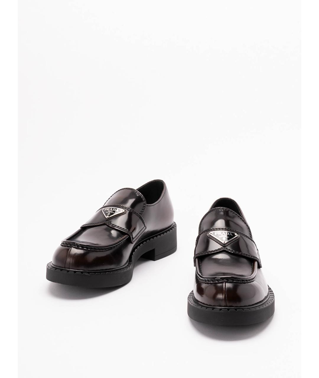 PRADA Коричневые кожаные лоферы, фото 2