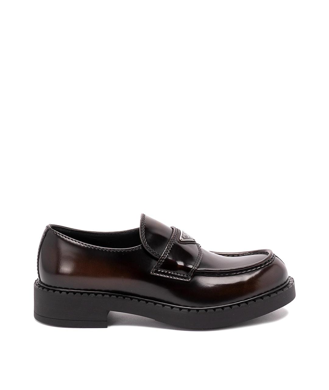 PRADA Коричневые кожаные лоферы, фото 1
