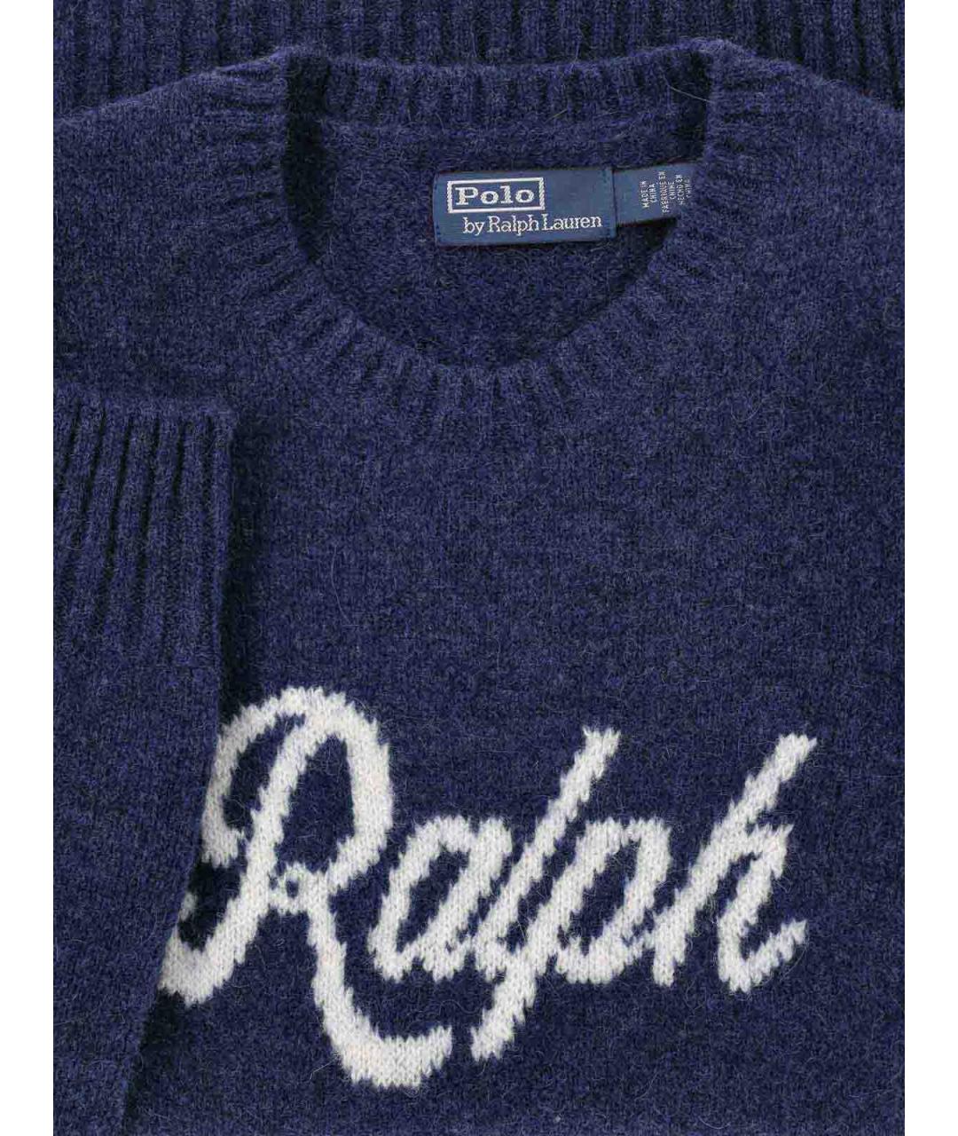 POLO RALPH LAUREN Синий шерстяной джемпер / свитер, фото 3