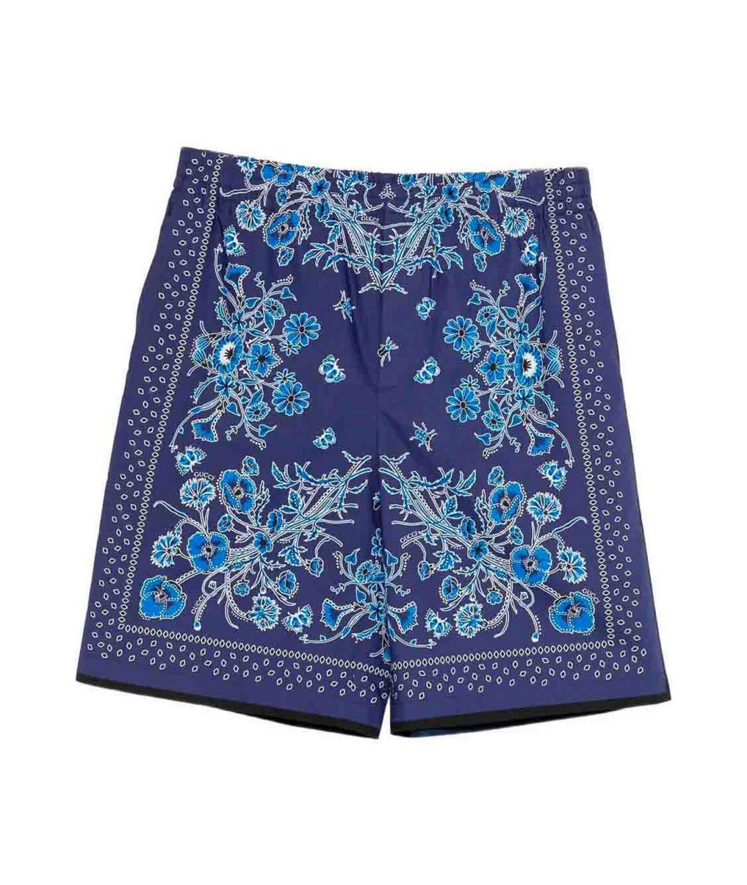 GUCCI Синие хлопковые шорты, фото 1