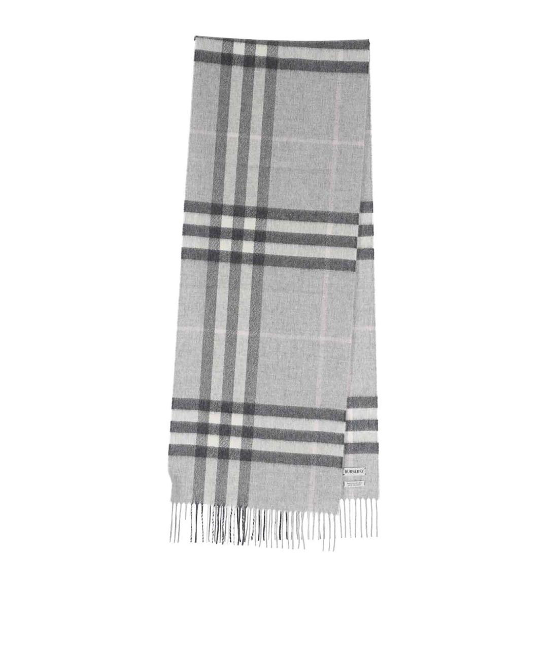 BURBERRY Серый кашемировый шарф, фото 1
