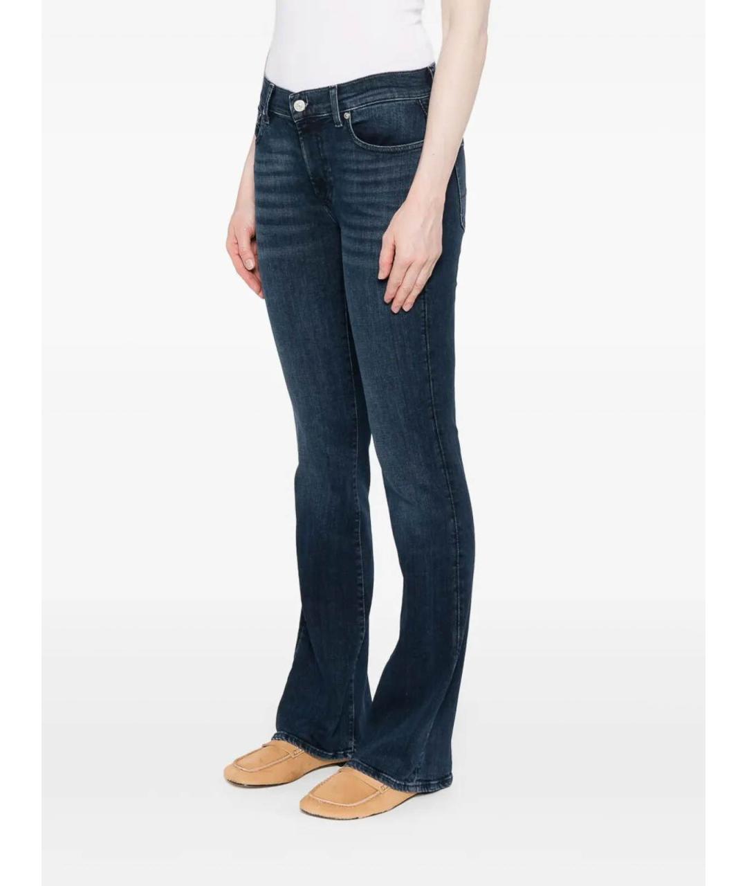 7 FOR ALL MANKIND Синие хлопковые джинсы клеш, фото 4