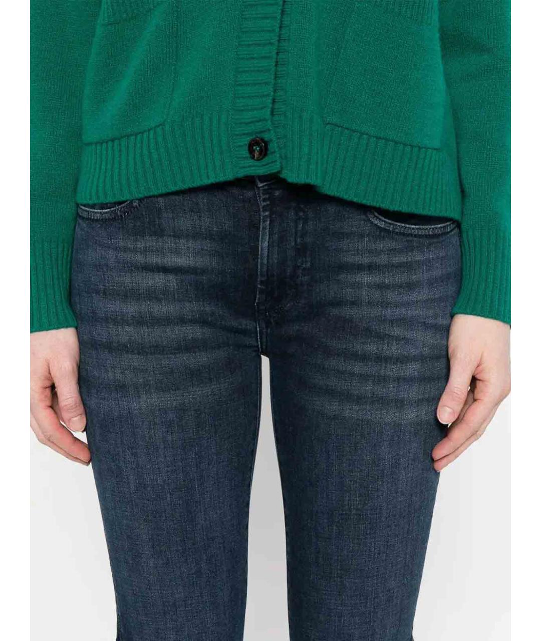 7 FOR ALL MANKIND Синие хлопковые джинсы клеш, фото 3