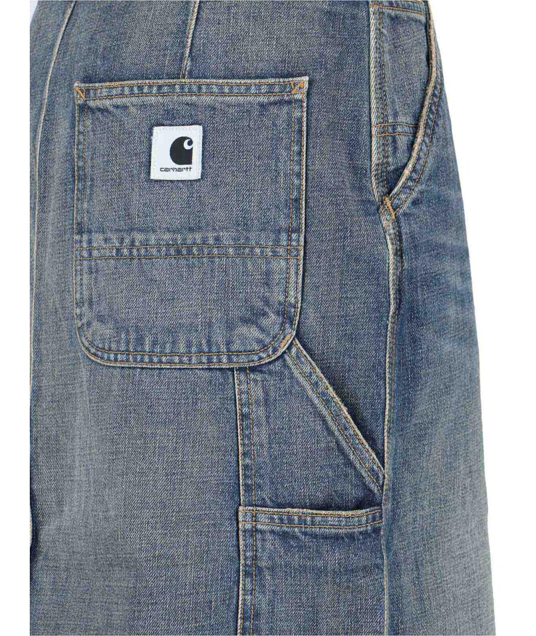 CARHARTT Синяя хлопковая юбка миди, фото 4