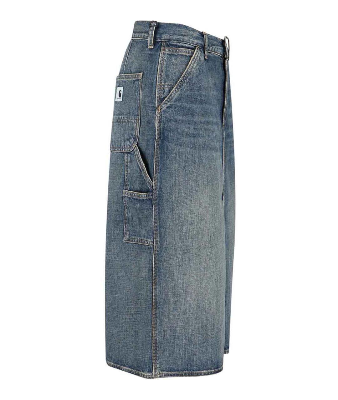 CARHARTT Синяя хлопковая юбка миди, фото 3