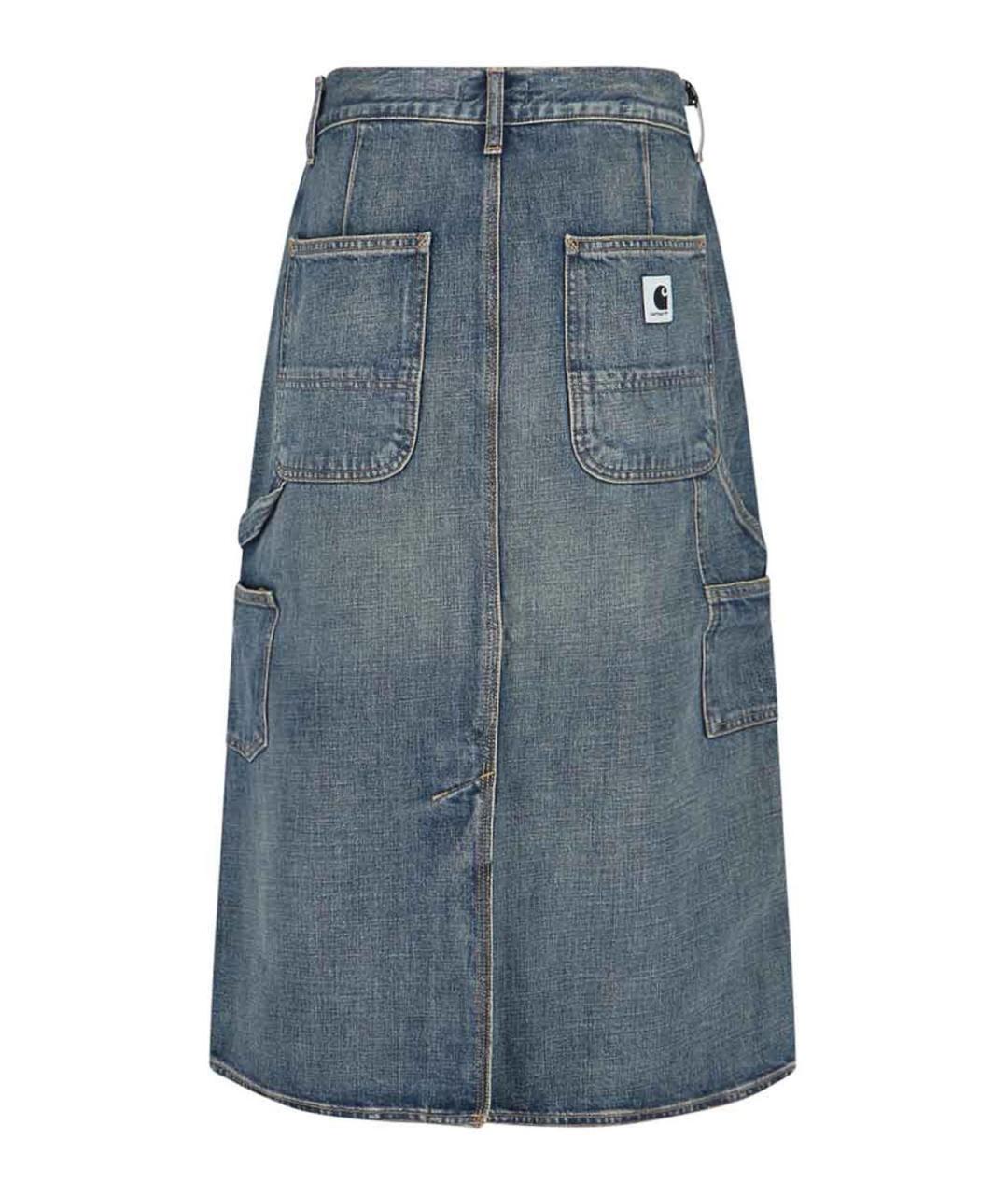 CARHARTT Синяя хлопковая юбка миди, фото 2