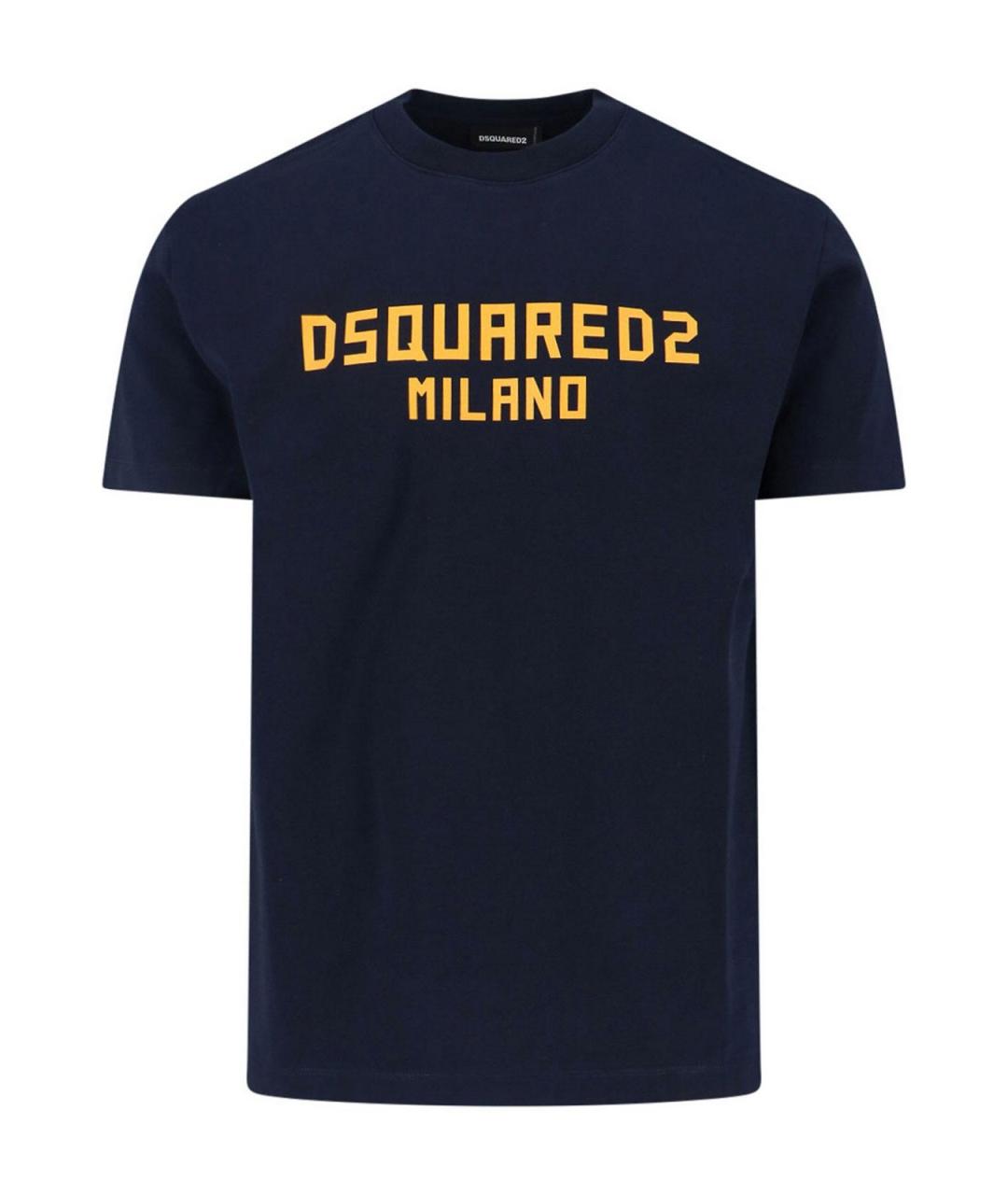 DSQUARED2 Темно-синяя хлопковая футболка, фото 1