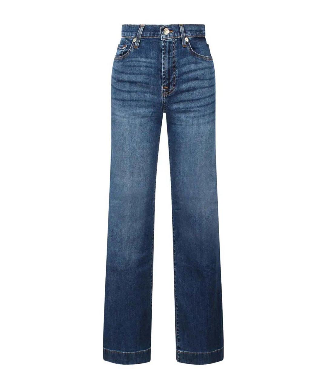 7 FOR ALL MANKIND Синие хлопковые прямые джинсы, фото 1