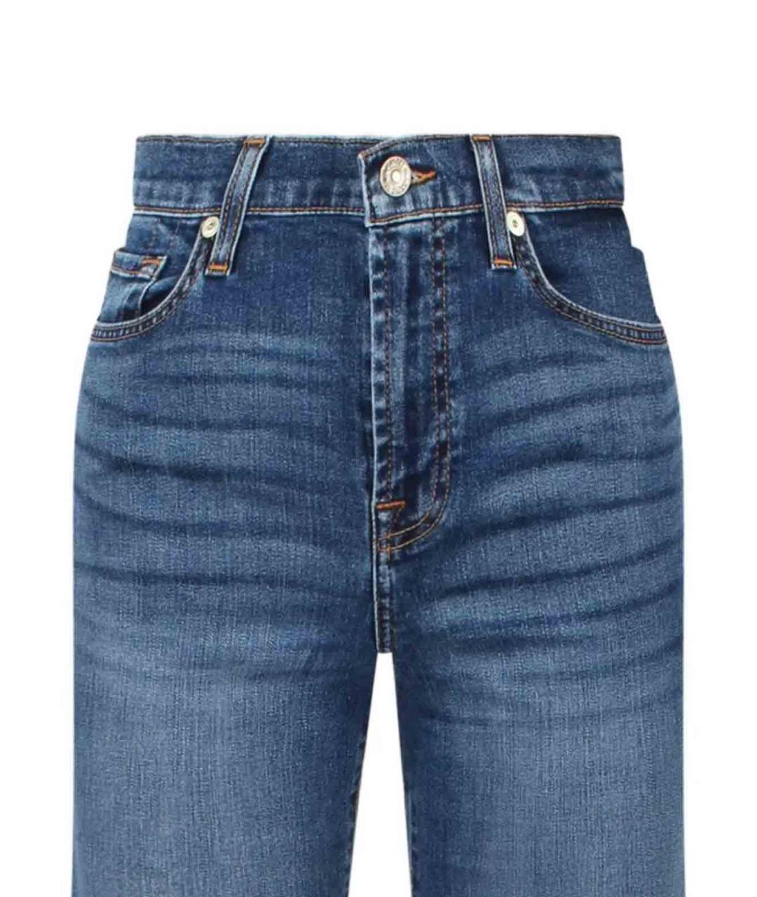 7 FOR ALL MANKIND Синие хлопковые прямые джинсы, фото 2