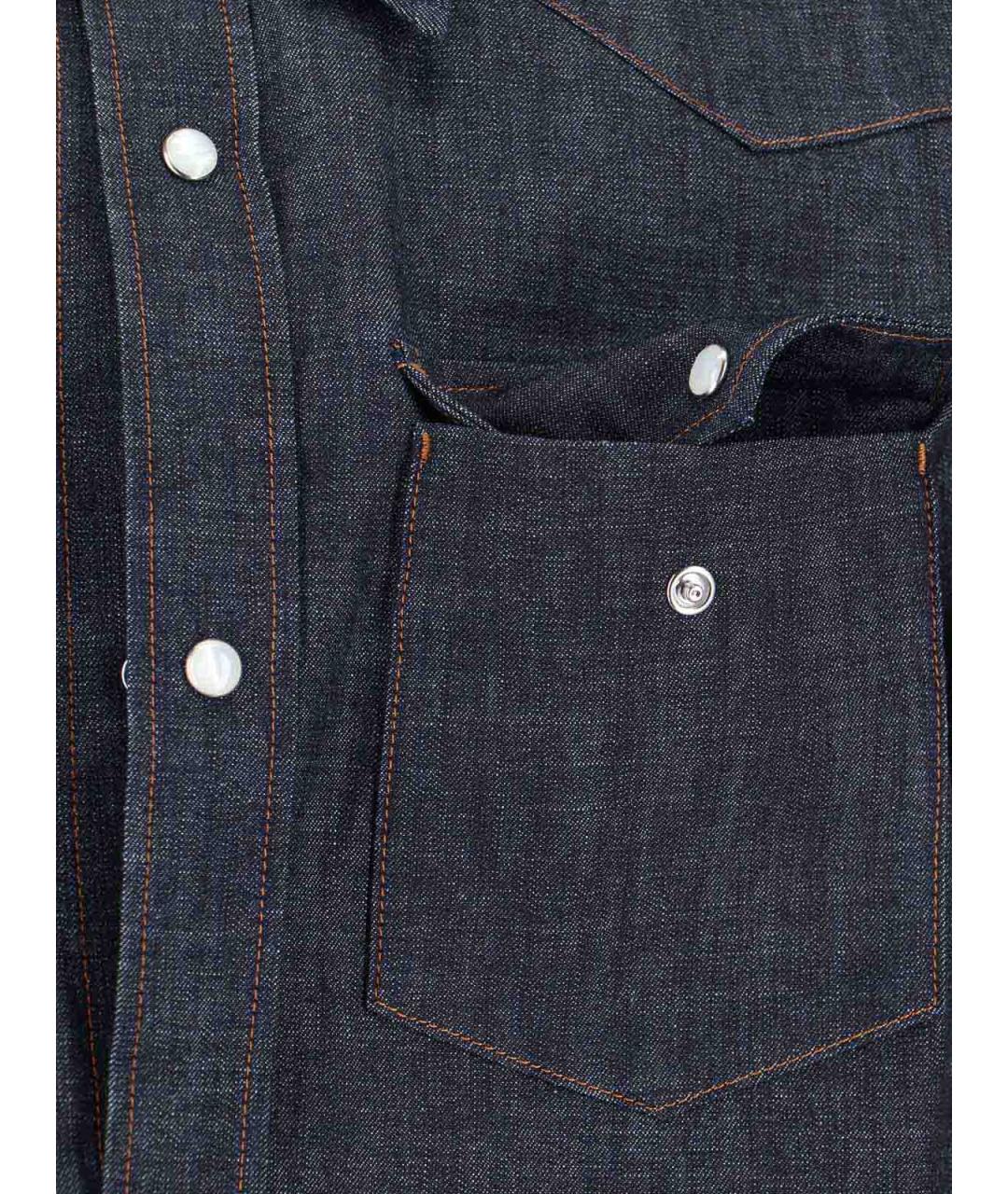 A.P.C. Синяя хлопковая кэжуал рубашка, фото 3