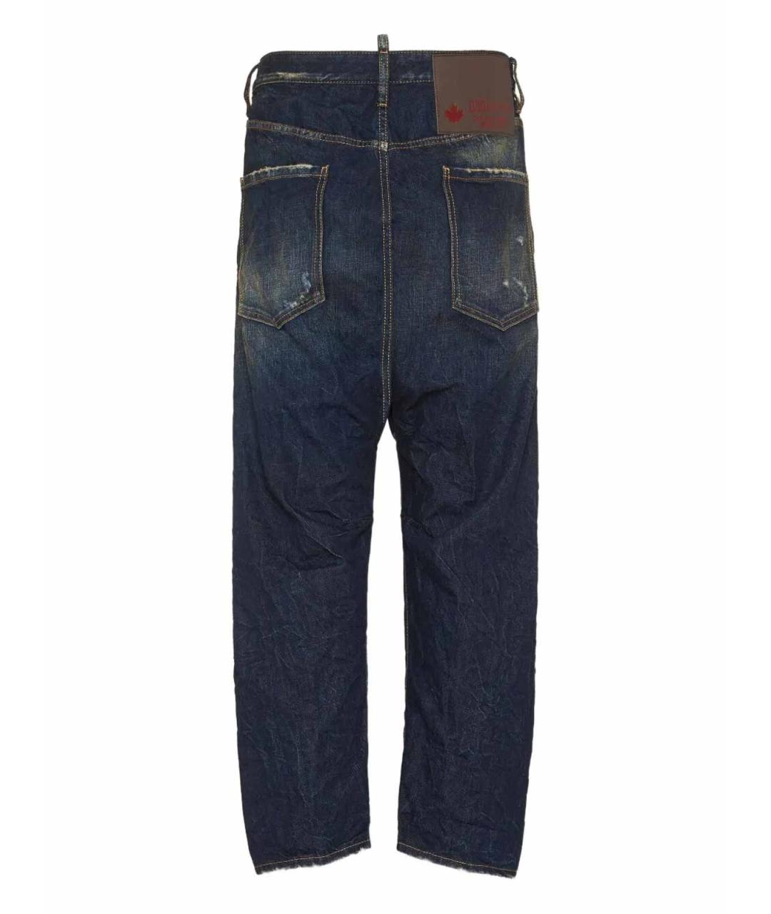 DSQUARED2 Синие хлопковые прямые джинсы, фото 2