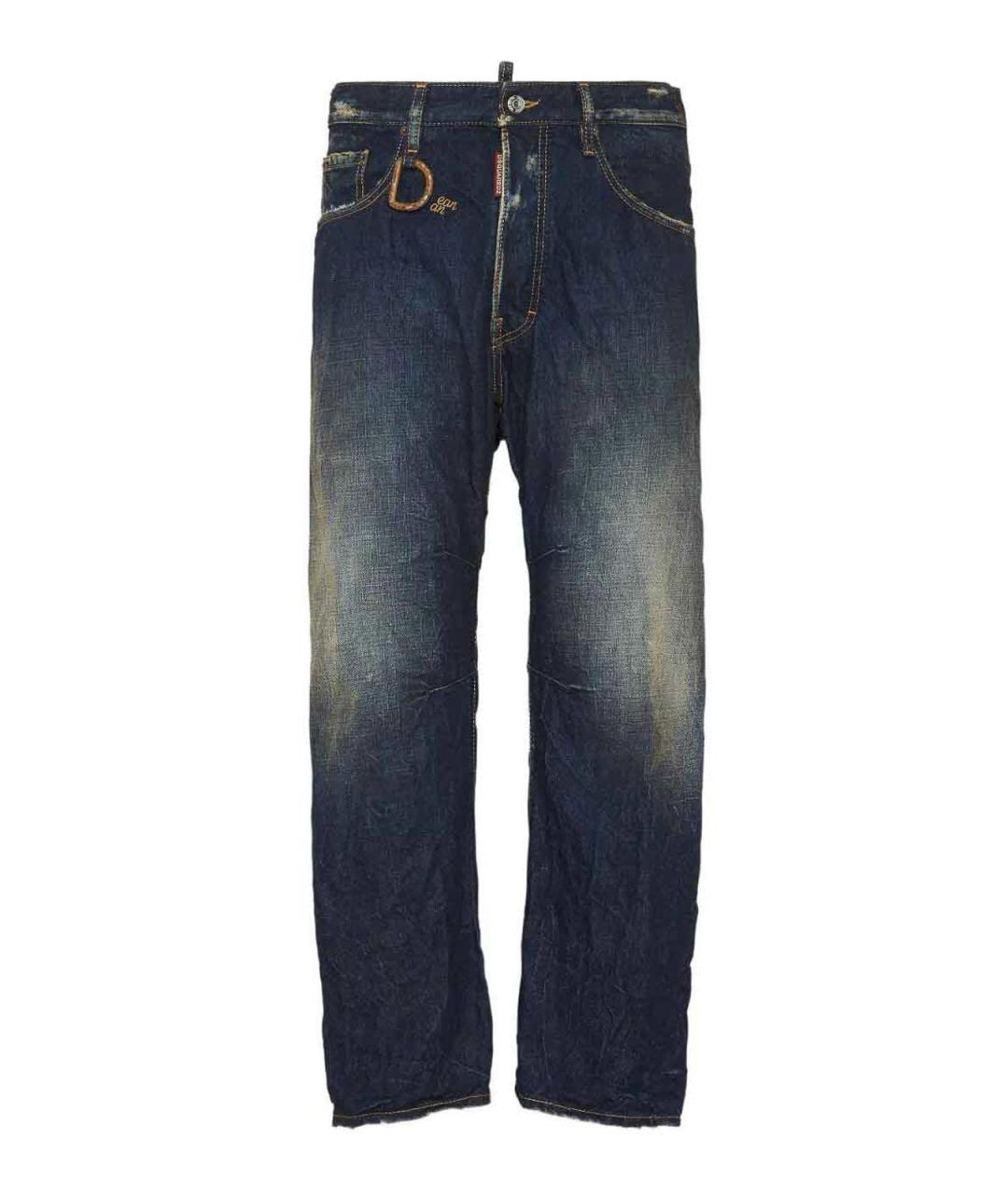DSQUARED2 Синие хлопковые прямые джинсы, фото 1