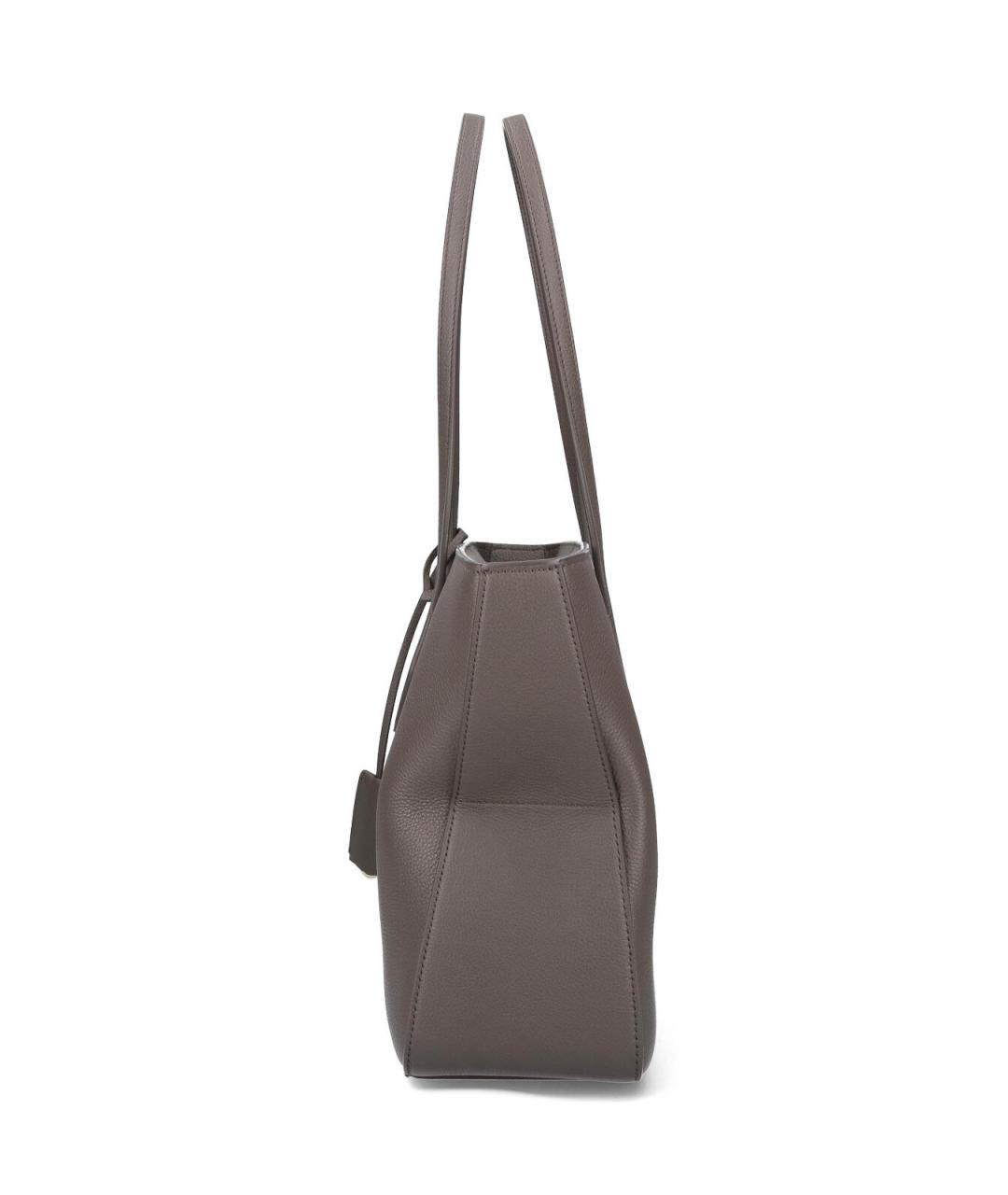 FERRAGAMO Серая кожаная сумка тоут, фото 5