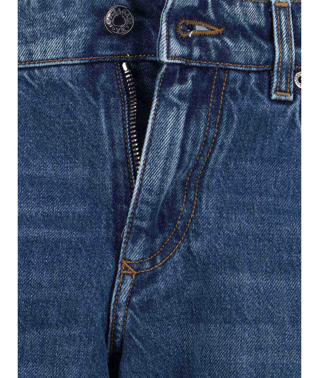 DOLCE&GABBANA Синие хлопковые прямые джинсы, фото 5