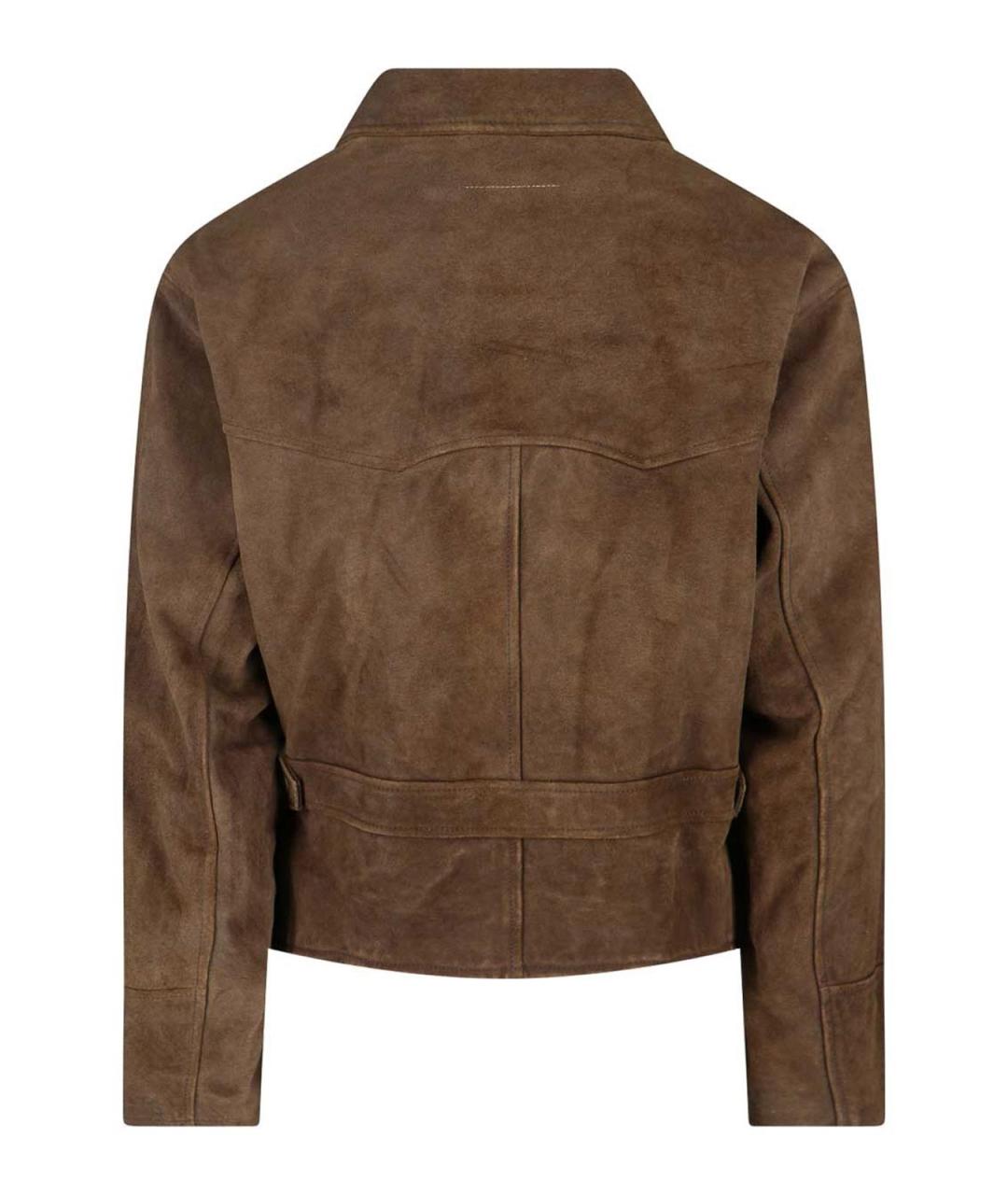 MM6 MAISON MARGIELA Коричневая замшевая куртка, фото 2