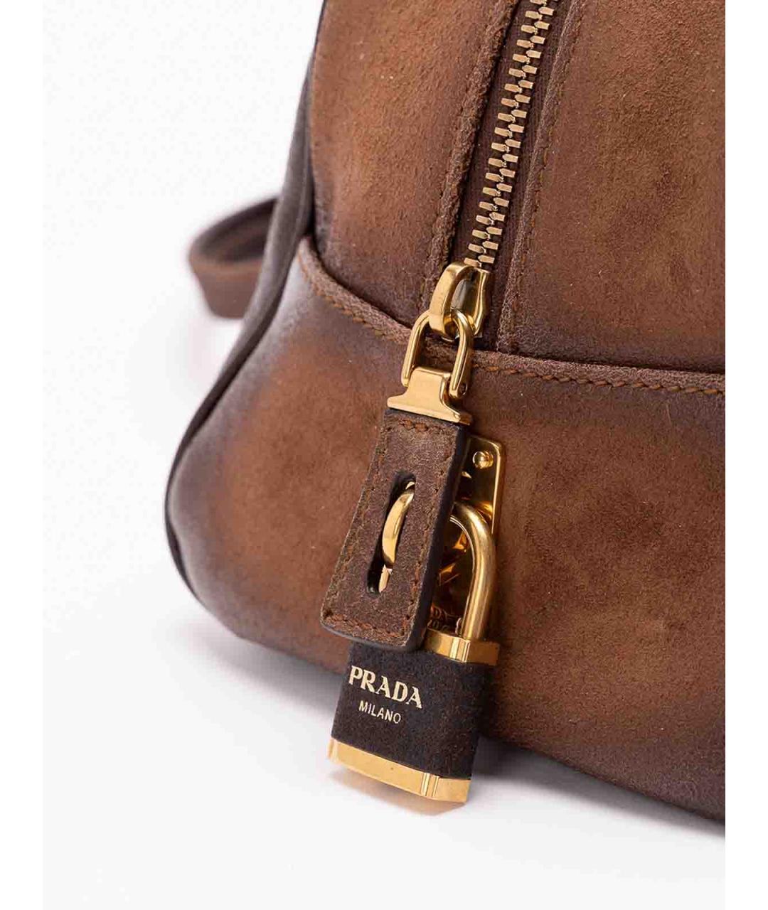 PRADA Коричневая кожаная сумка через плечо, фото 4