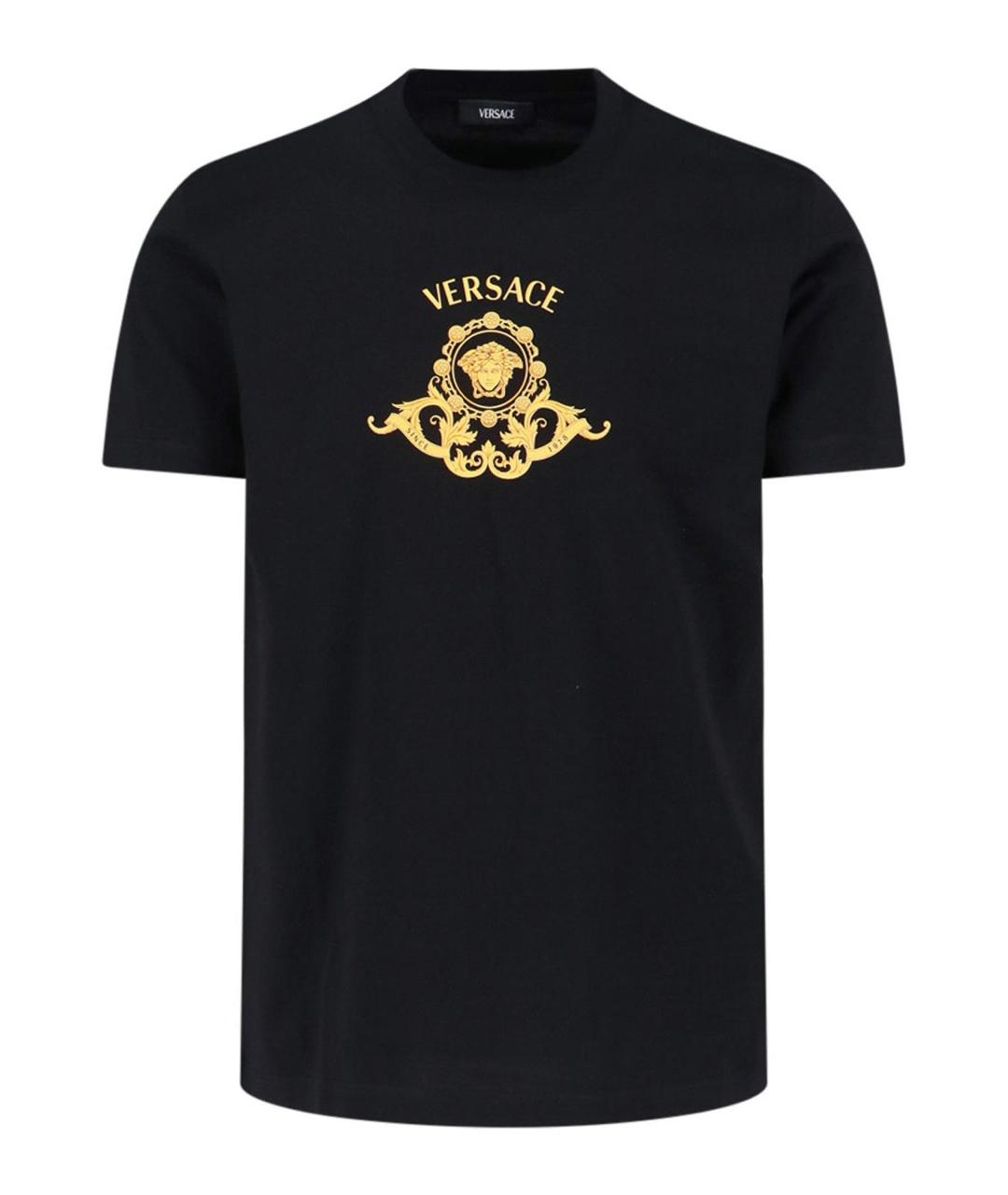 VERSACE Черная хлопковая футболка, фото 1