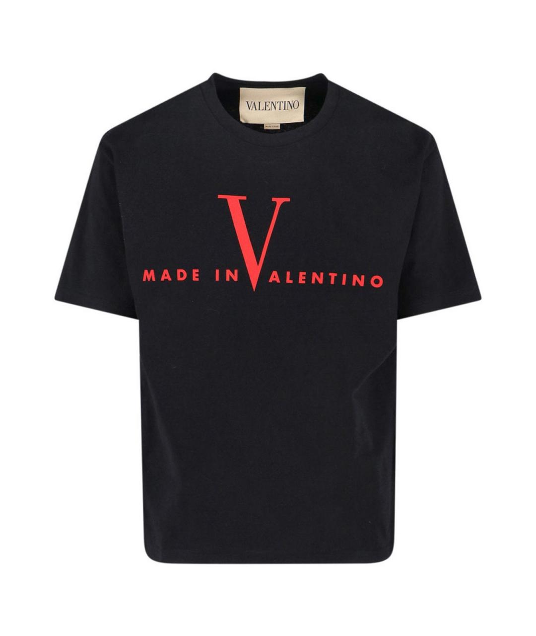 VALENTINO Черная хлопковая футболка, фото 1
