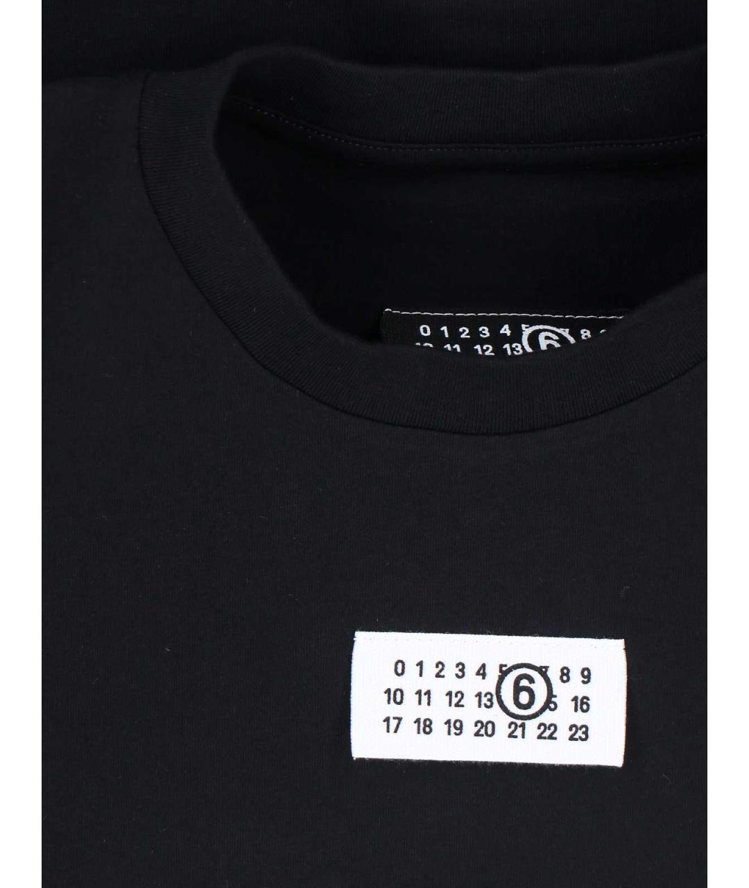 MM6 MAISON MARGIELA Черная хлопковая футболка, фото 3