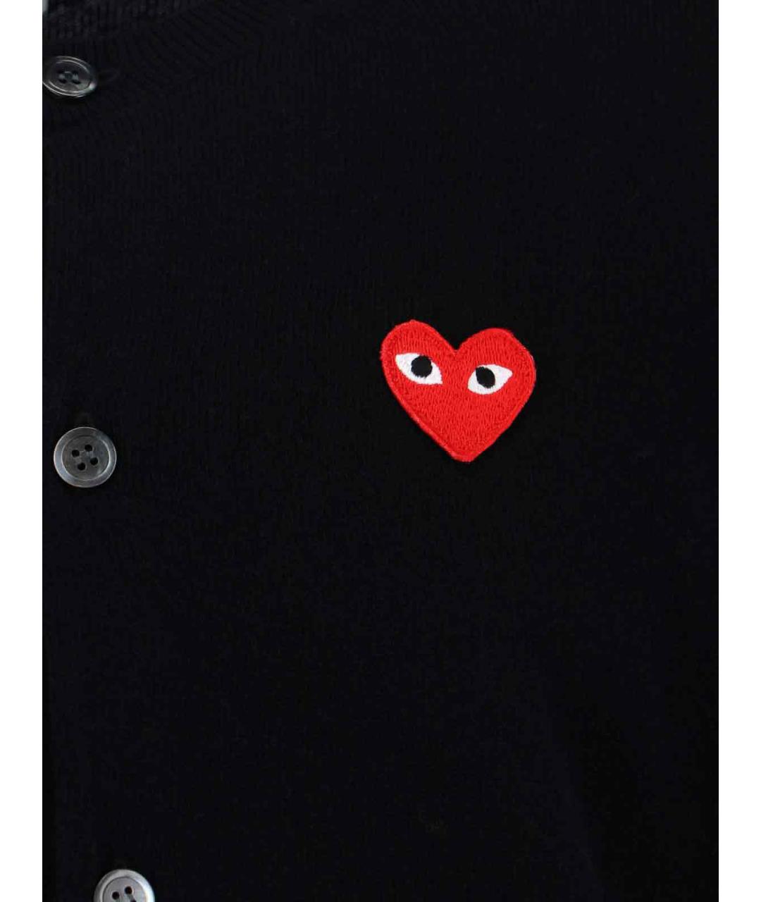 COMME DES GARÇONS PLAY Черный шерстяной кардиган, фото 3