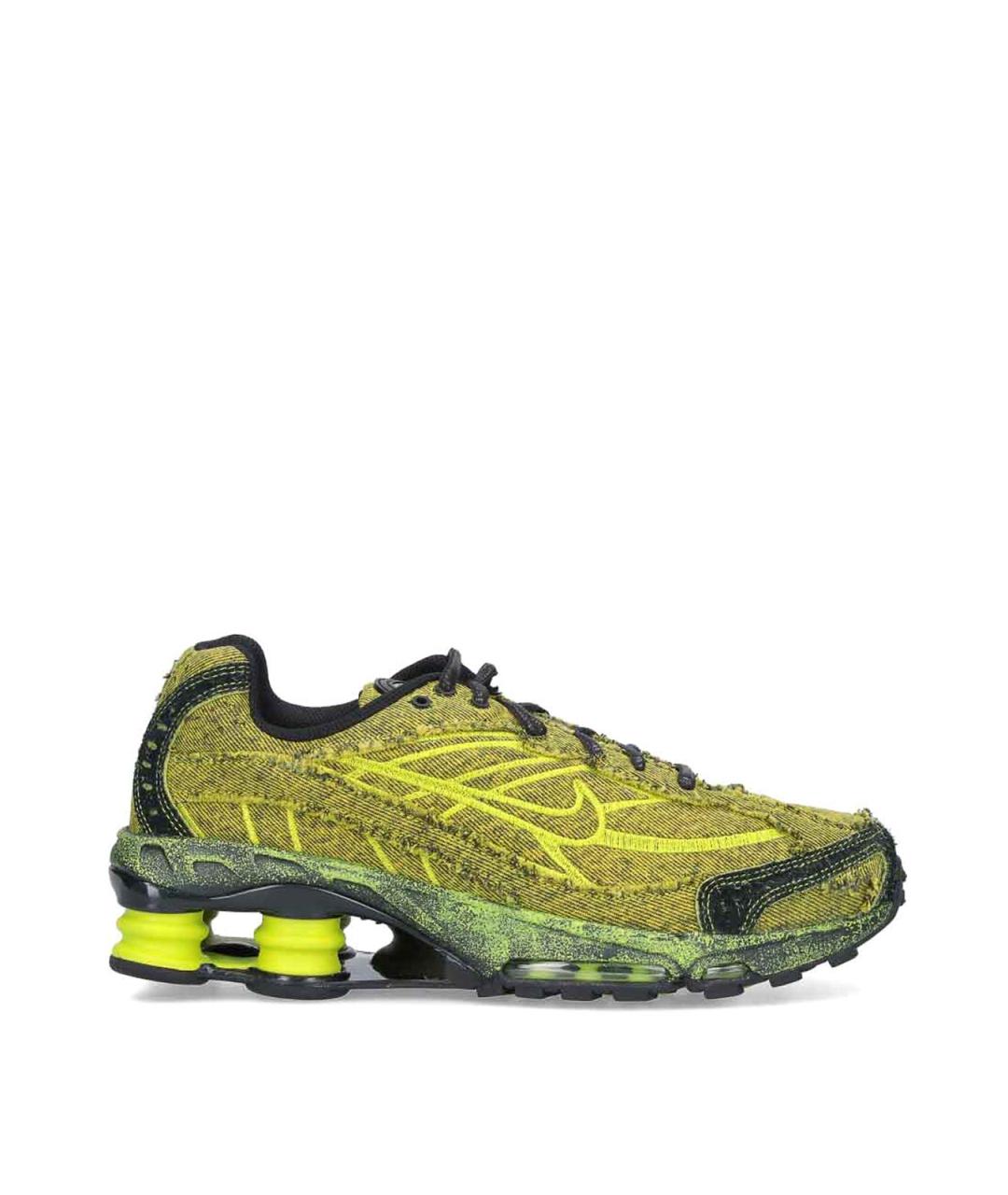 NIKE Зеленые кожаные низкие кроссовки / кеды, фото 1