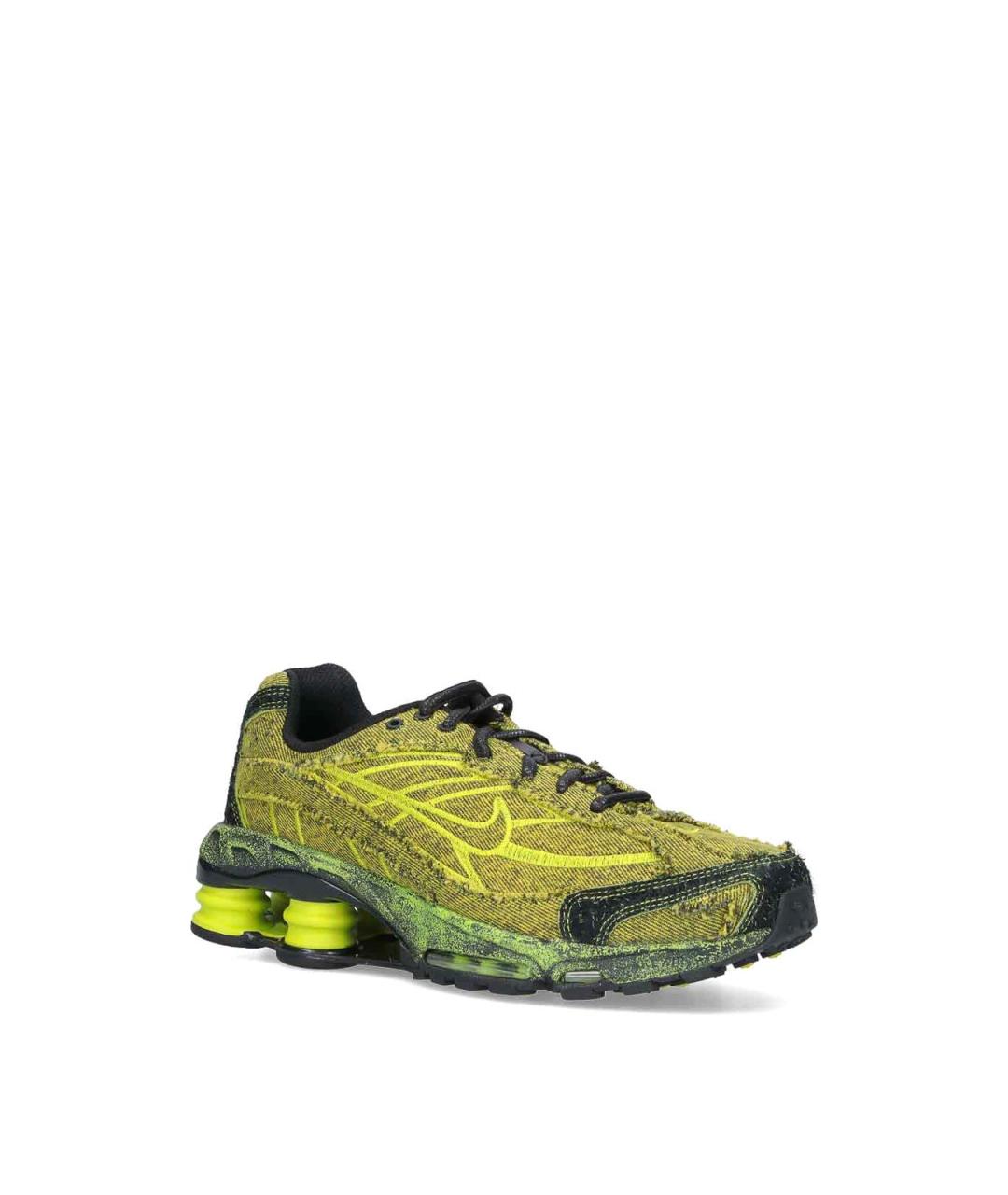 NIKE Зеленые кожаные низкие кроссовки / кеды, фото 2