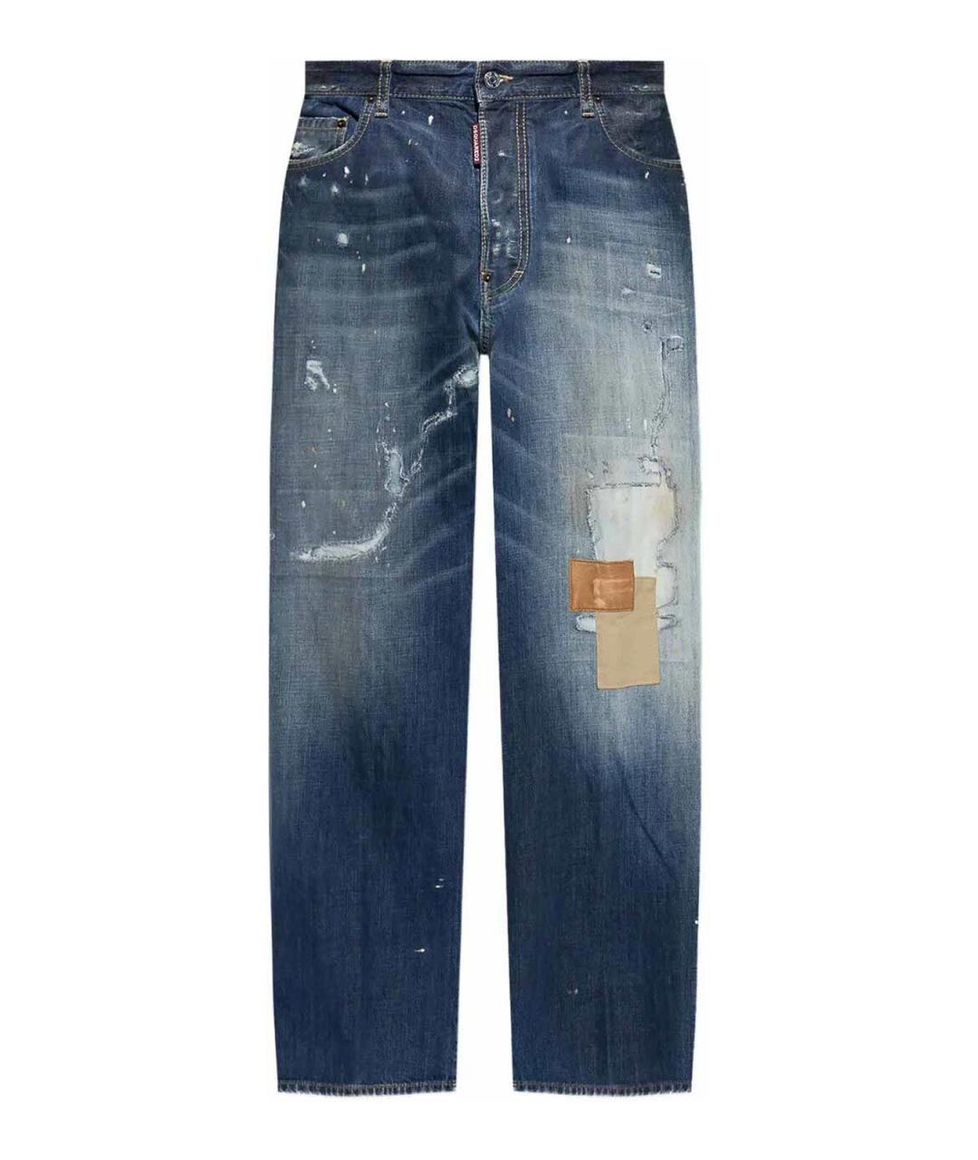 DSQUARED2 Синие хлопковые прямые джинсы, фото 1