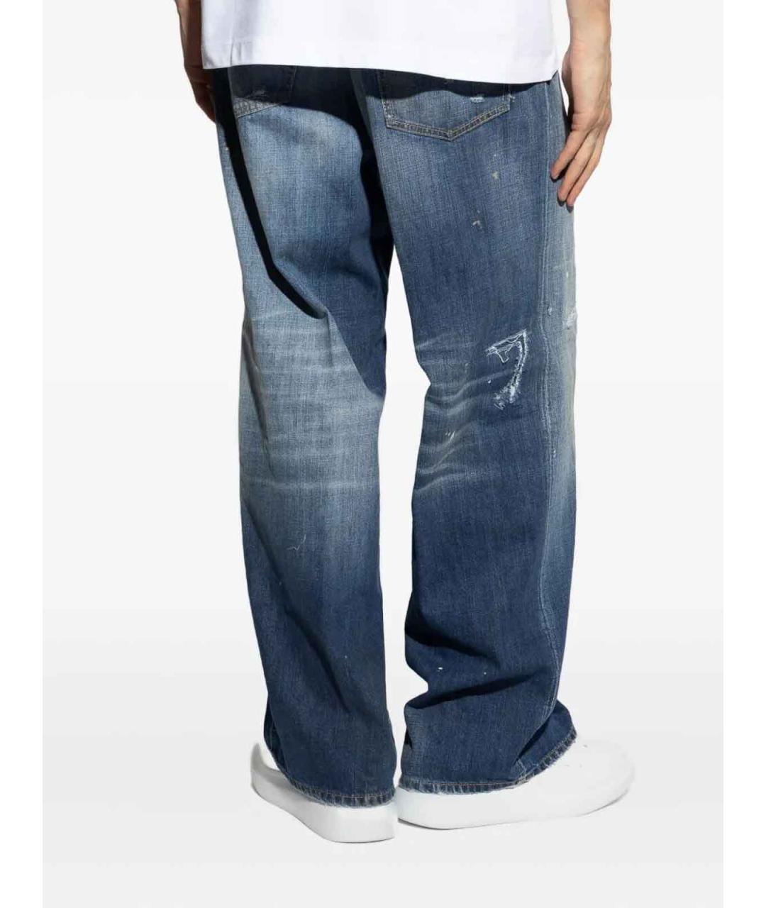 DSQUARED2 Синие хлопковые прямые джинсы, фото 5