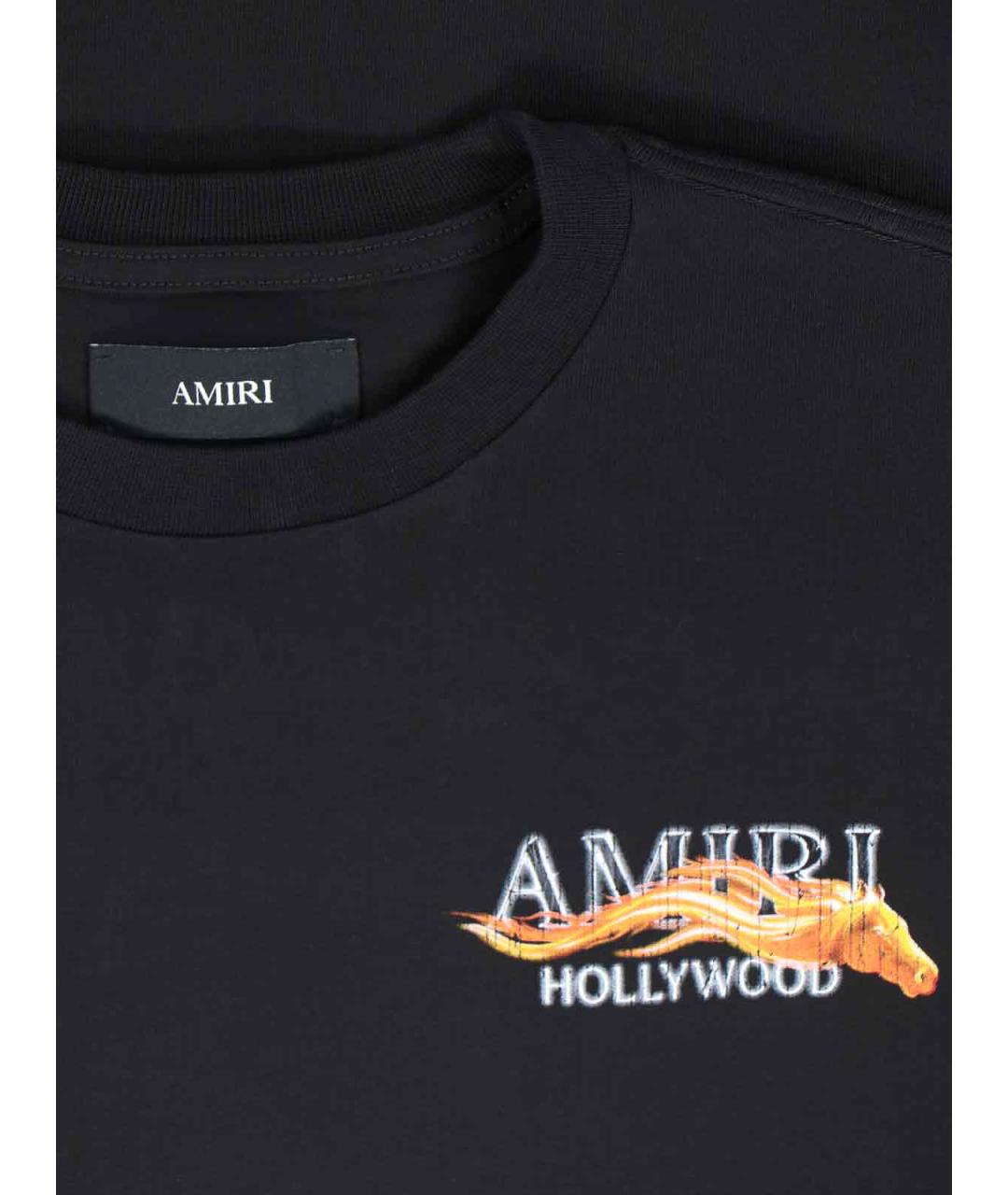 AMIRI Черная хлопковая футболка, фото 3