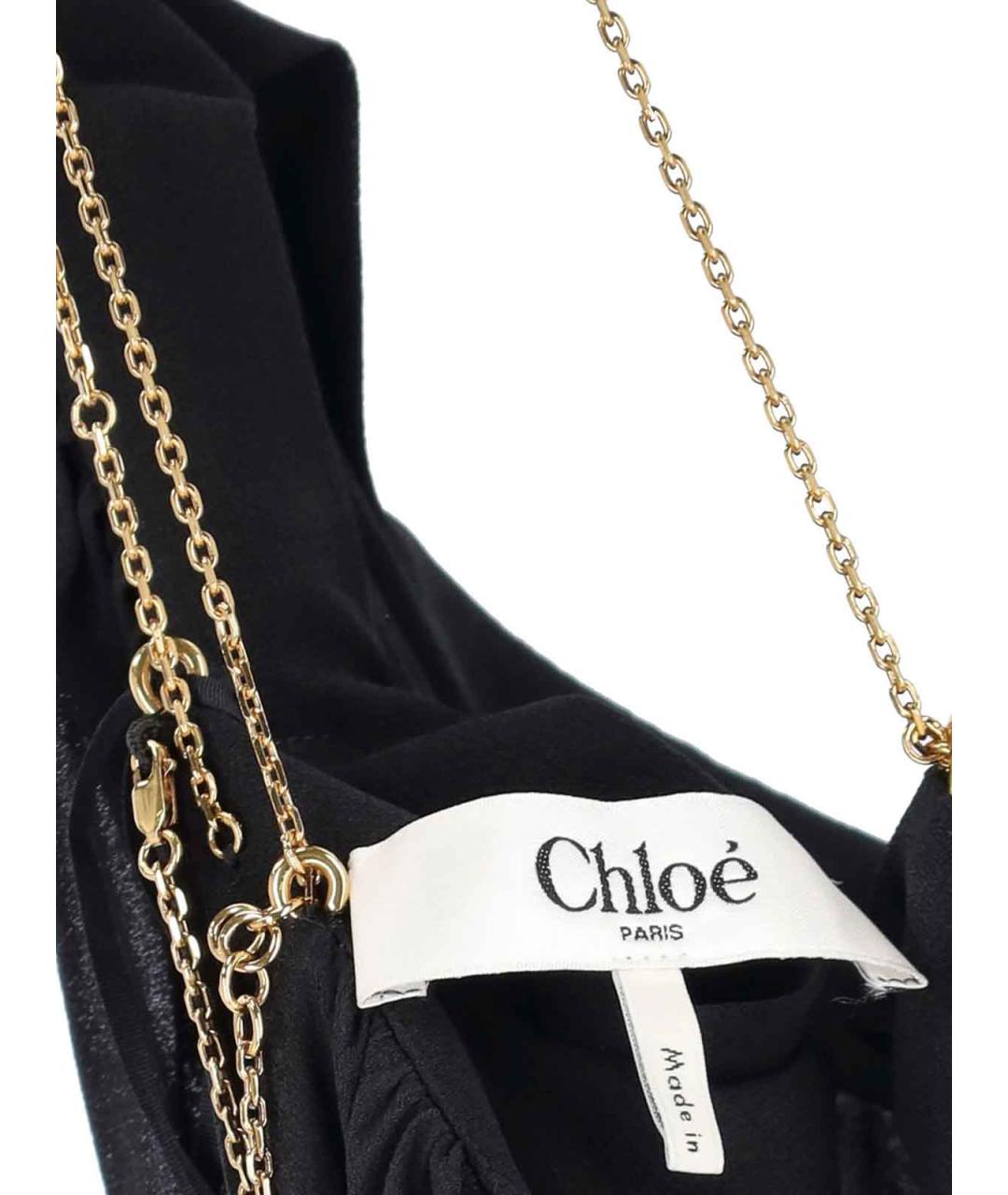 CHLOE Черное шелковое повседневное платье, фото 4
