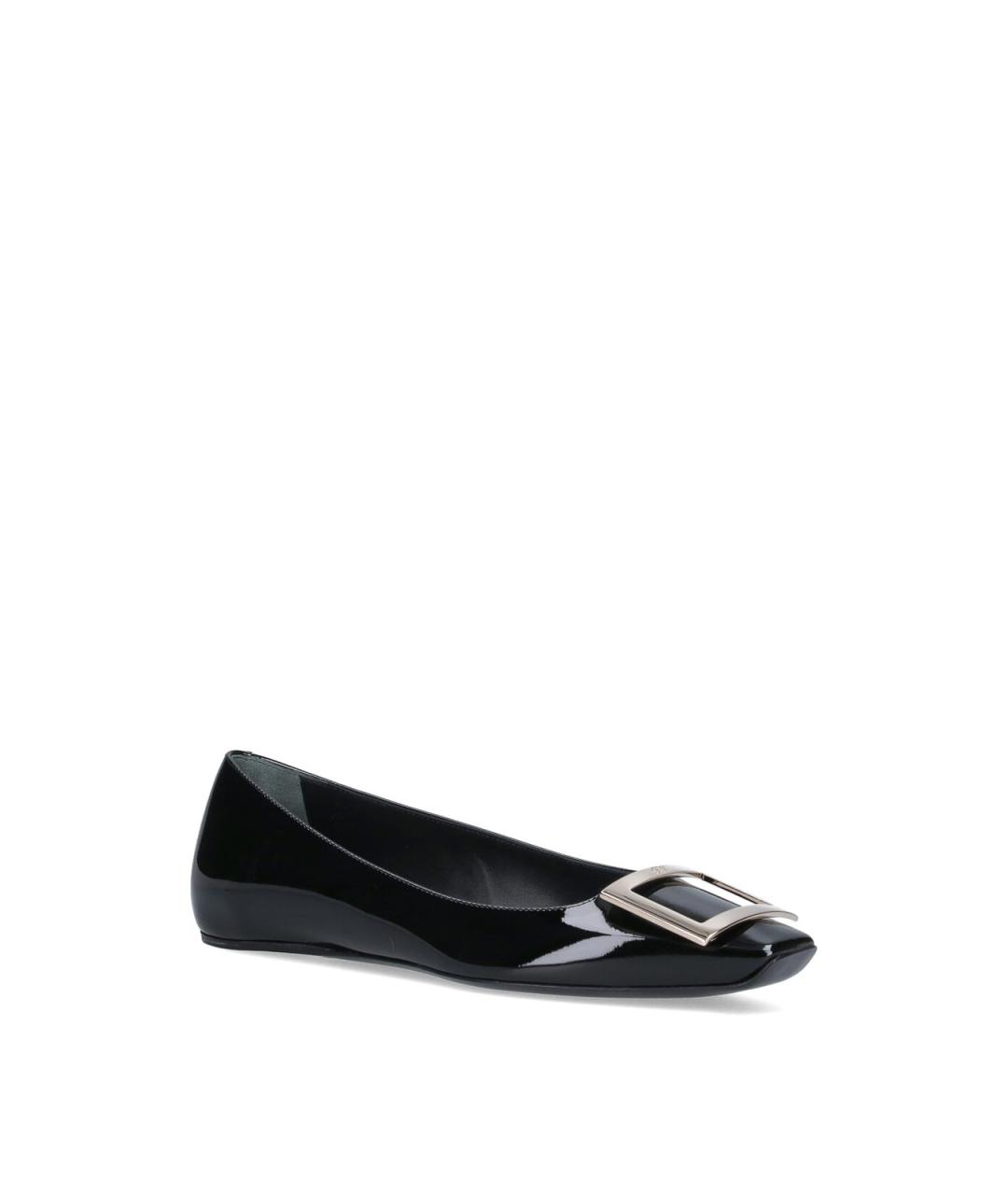 ROGER VIVIER Черные кожаные балетки, фото 2