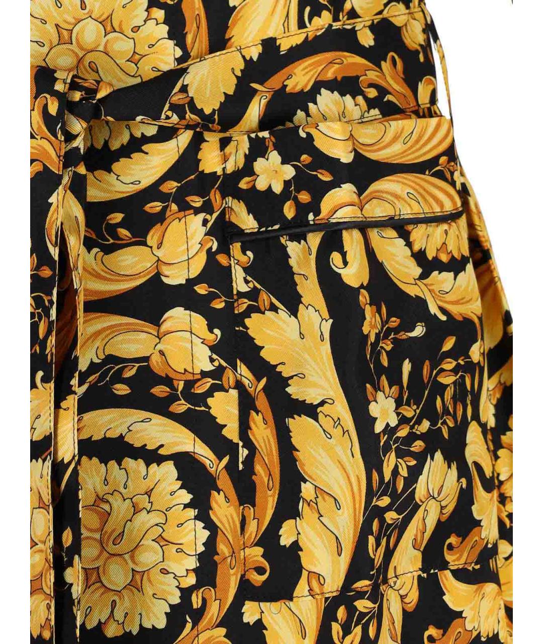 VERSACE Черное шелковое повседневное платье, фото 4