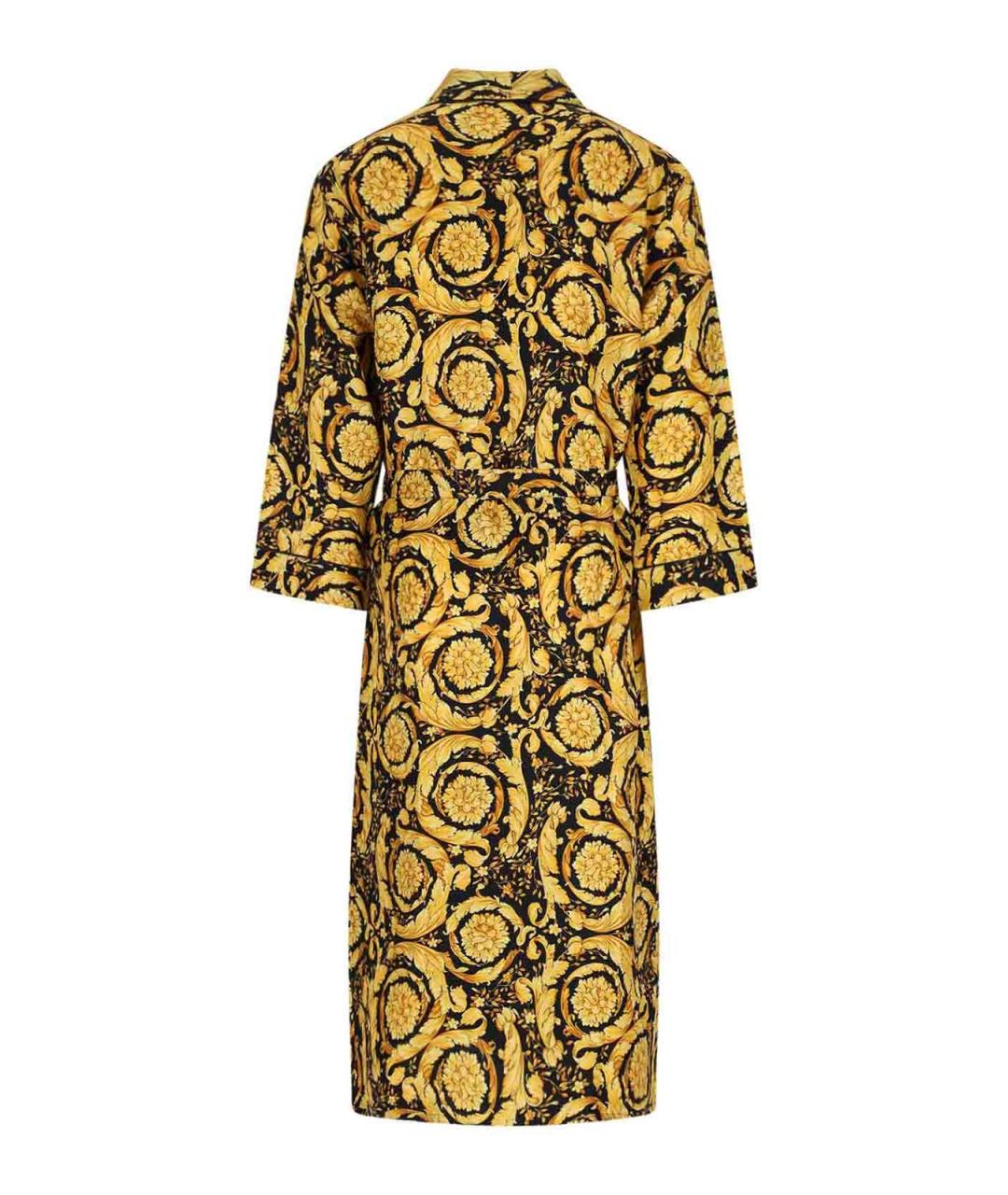 VERSACE Черное шелковое повседневное платье, фото 2