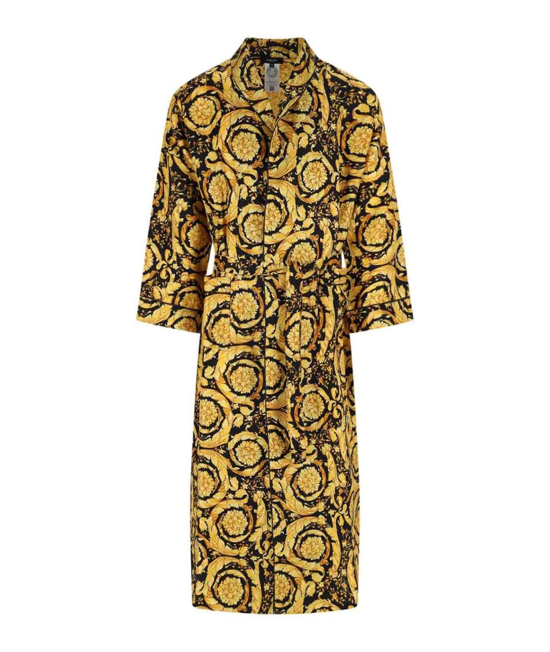 VERSACE Черное шелковое повседневное платье, фото 1