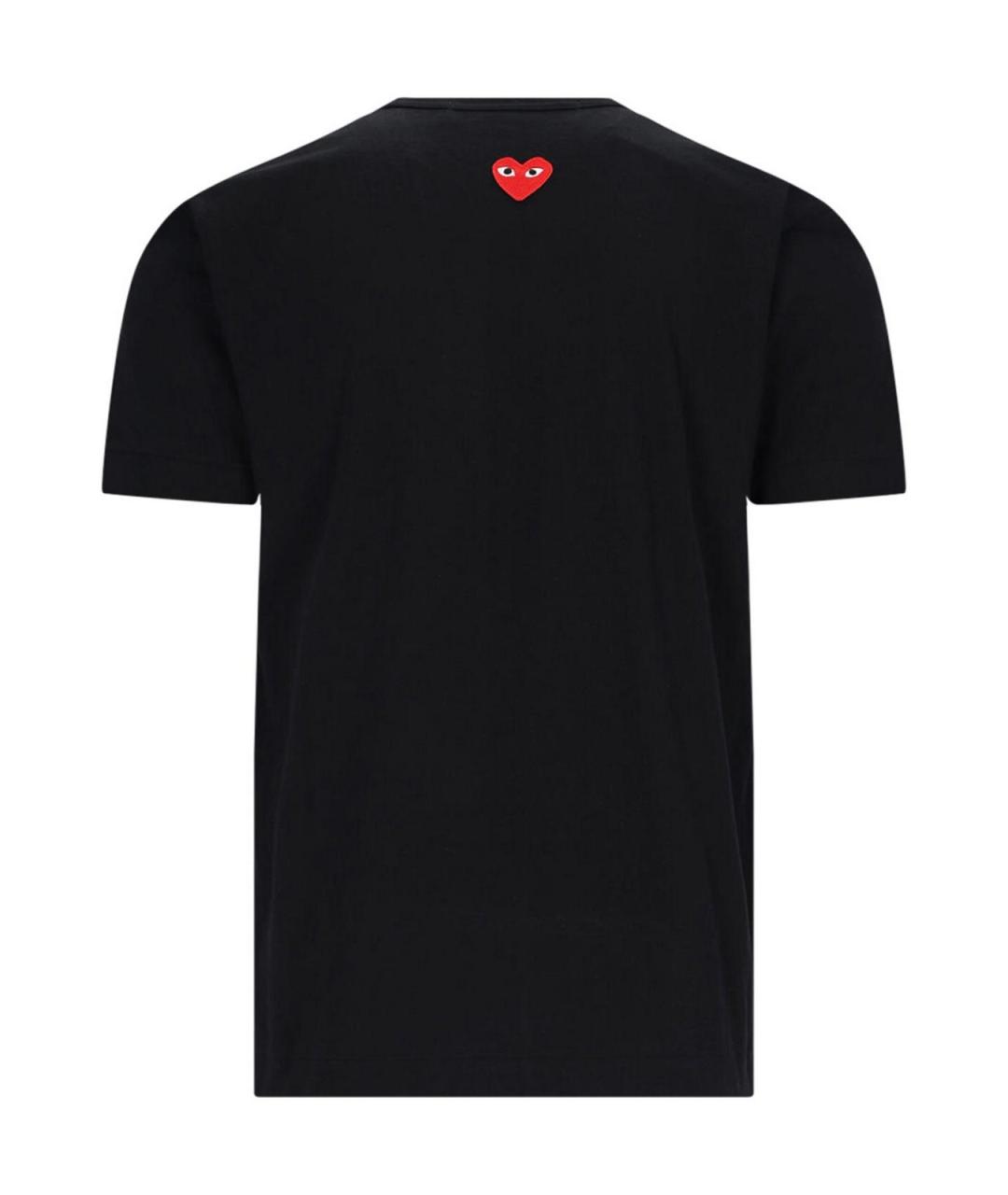 COMME DES GARÇONS PLAY Черная хлопковая футболка, фото 2