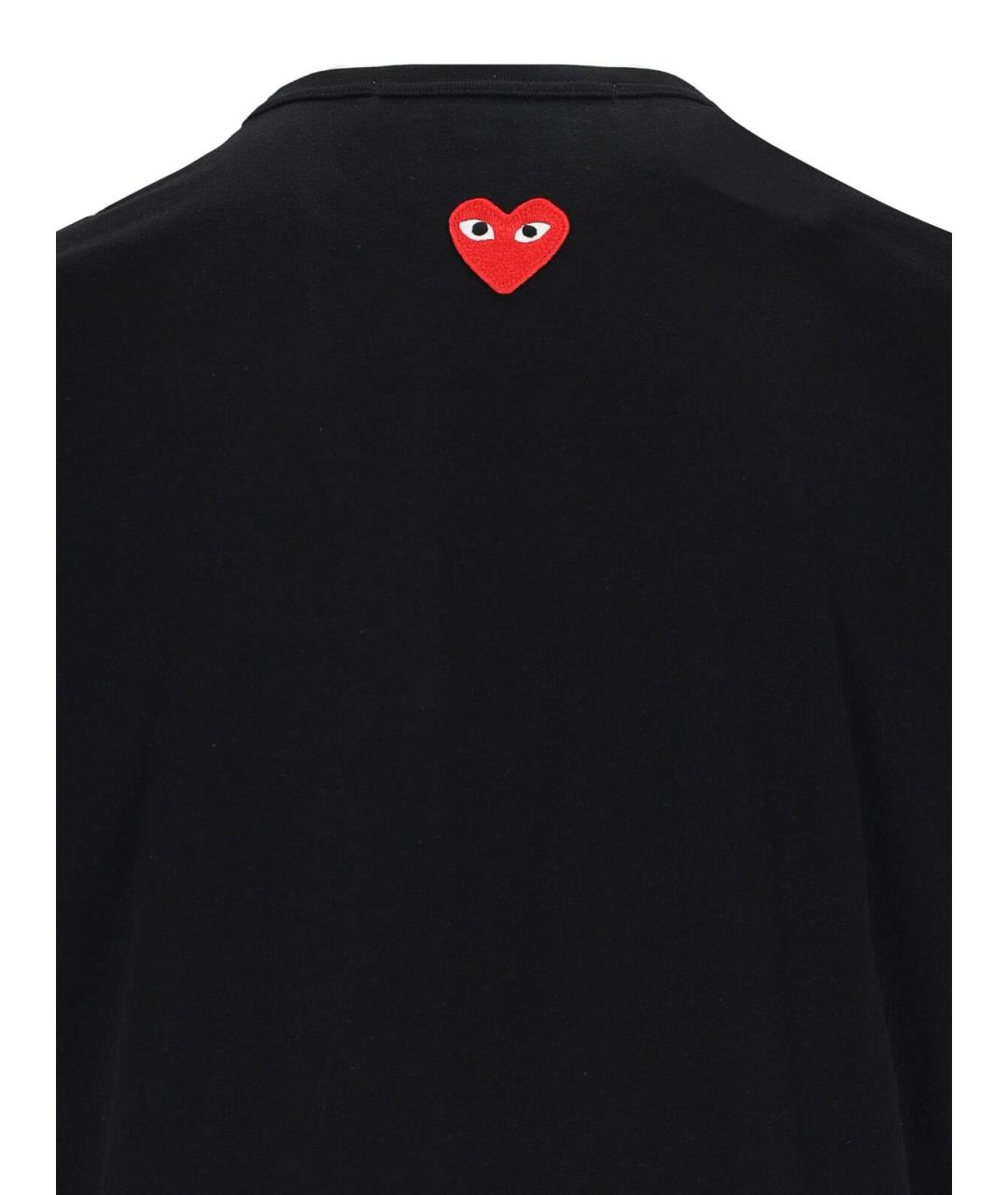 COMME DES GARÇONS PLAY Черная хлопковая футболка, фото 3