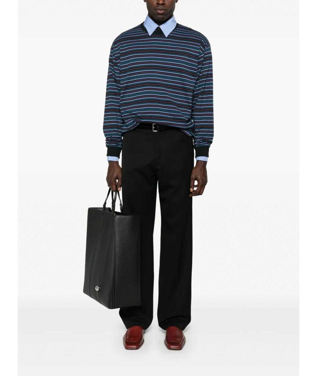 PRADA Черные шерстяные повседневные брюки, фото 2