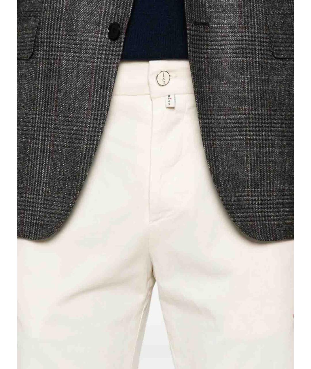 KITON Бежевые хлопковые повседневные брюки, фото 4