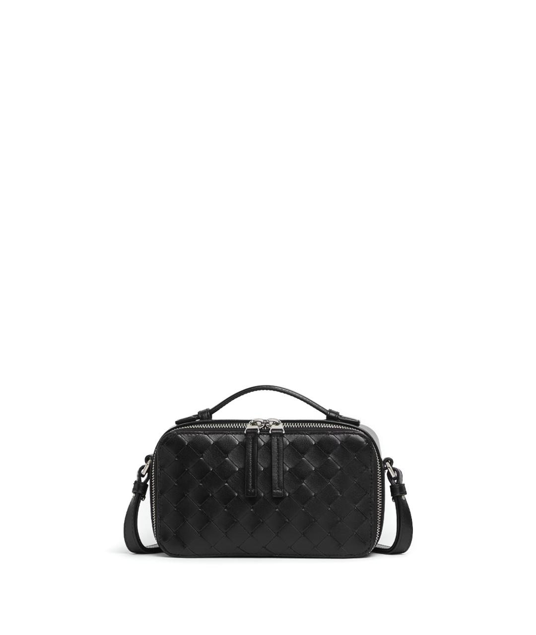 BOTTEGA VENETA Черная кожаная сумка на плечо, фото 1
