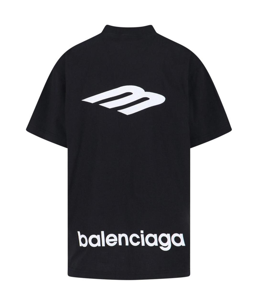 BALENCIAGA Черная хлопковая футболка, фото 2
