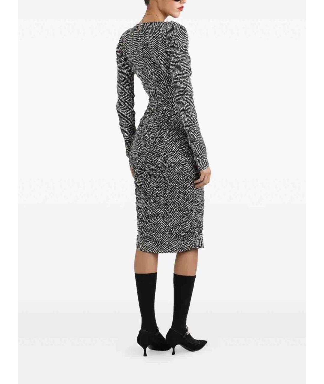 DOLCE&GABBANA Мульти шелковое повседневное платье, фото 5