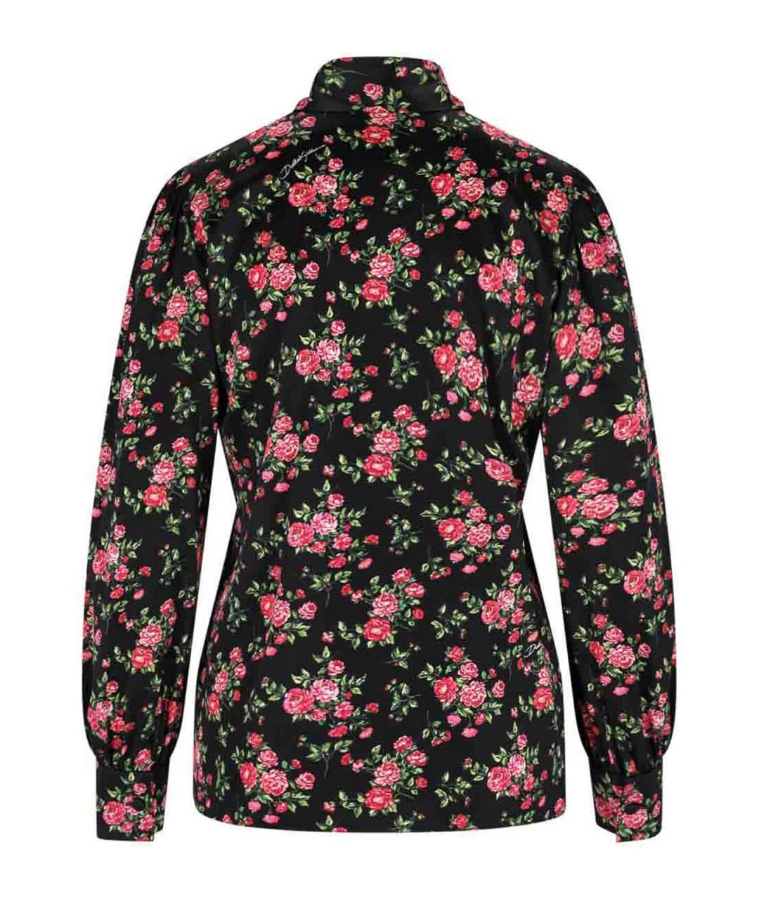 DOLCE&GABBANA Черная шелковая блузы, фото 2