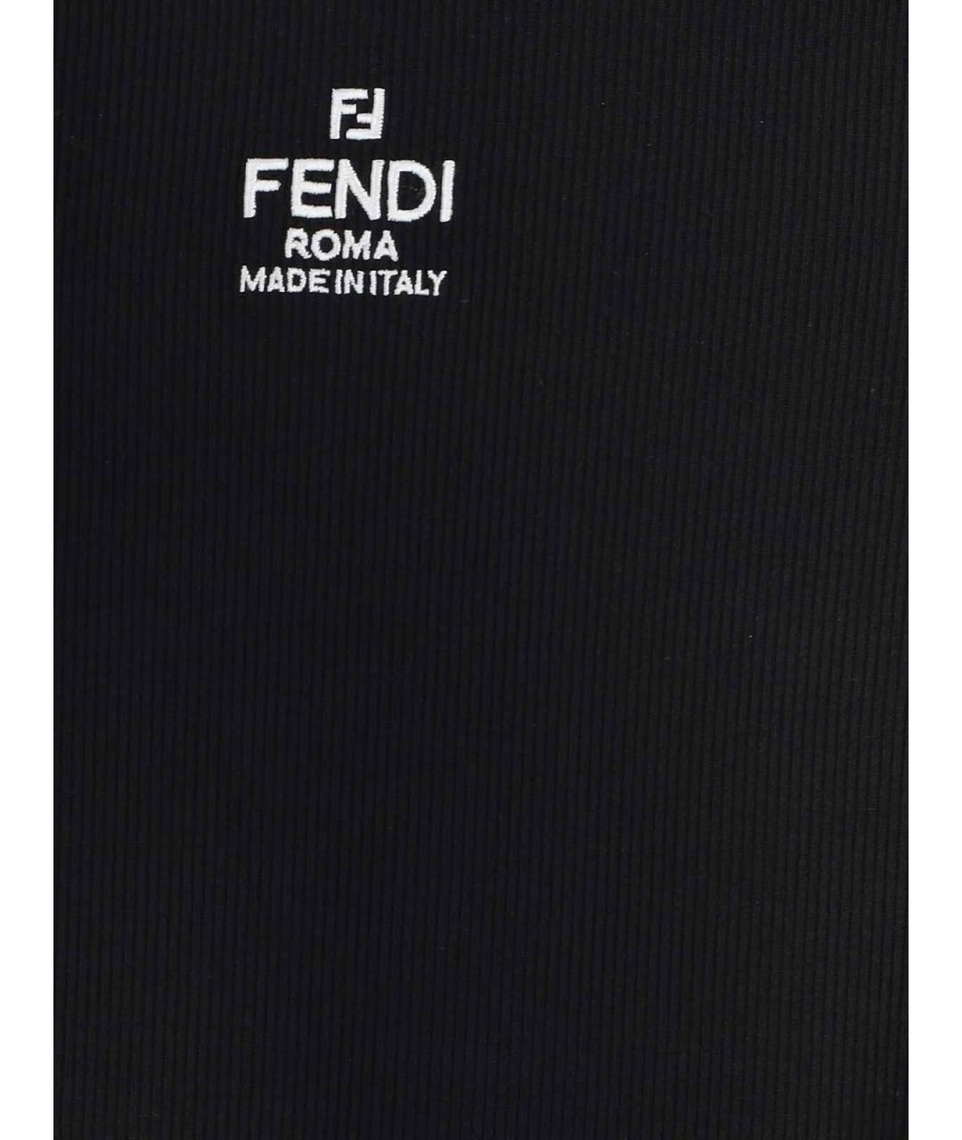 FENDI Черная хлопковая футболка, фото 3