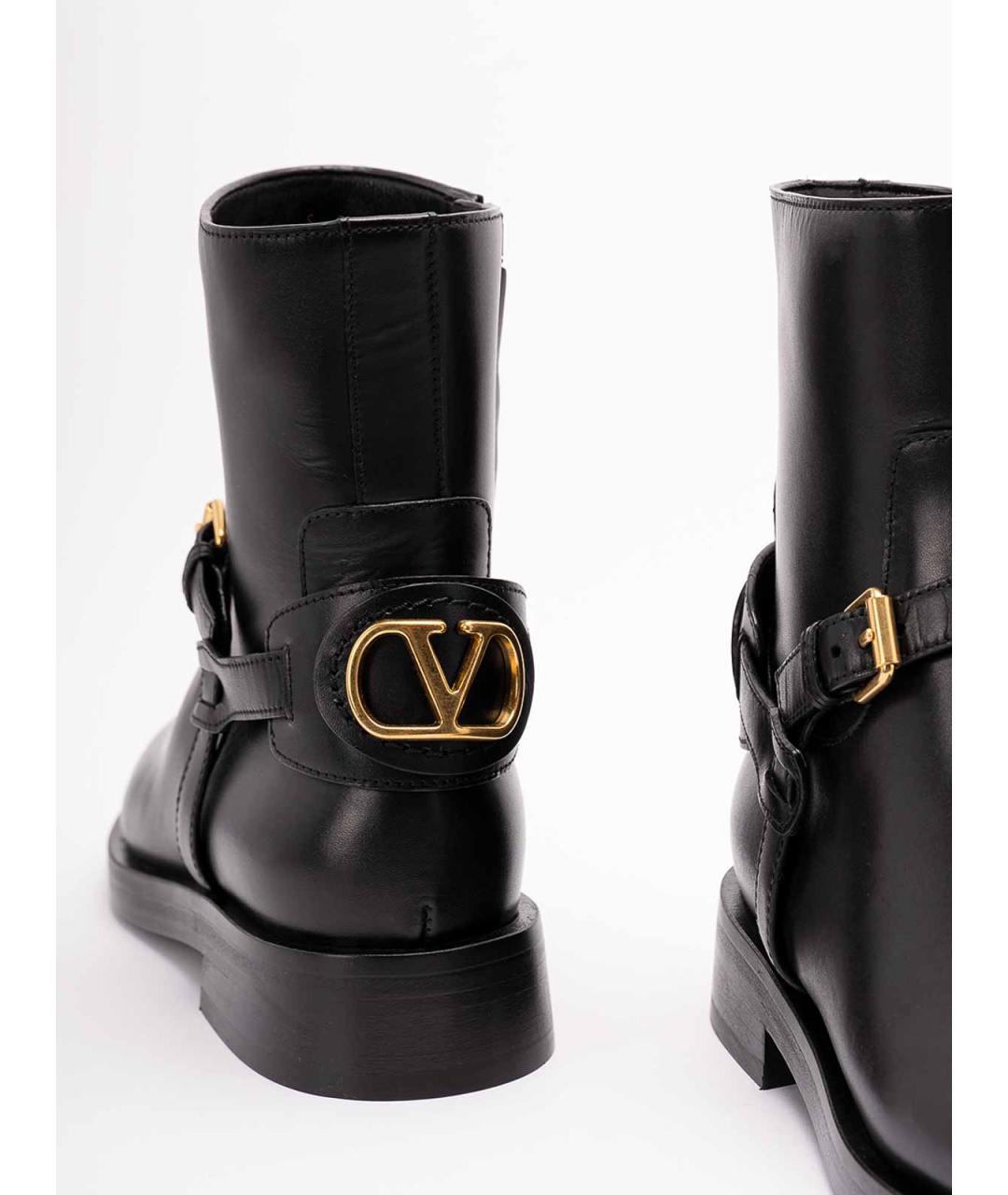 VALENTINO Черные кожаные ботинки, фото 5